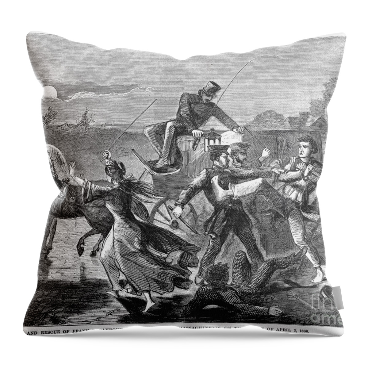 1860 Throw Pillow featuring the photograph Franklin Benjamin Sanborn by Granger