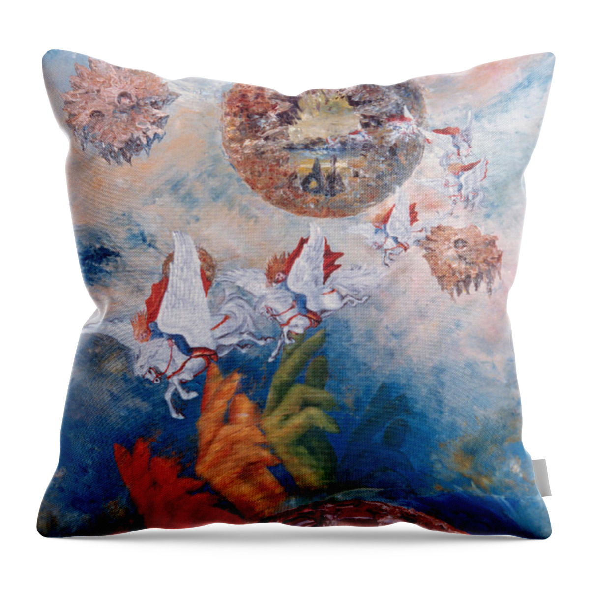 Freedom Throw Pillow featuring the painting Freedom - the beginning of all being by Eva-Maria Di Bella