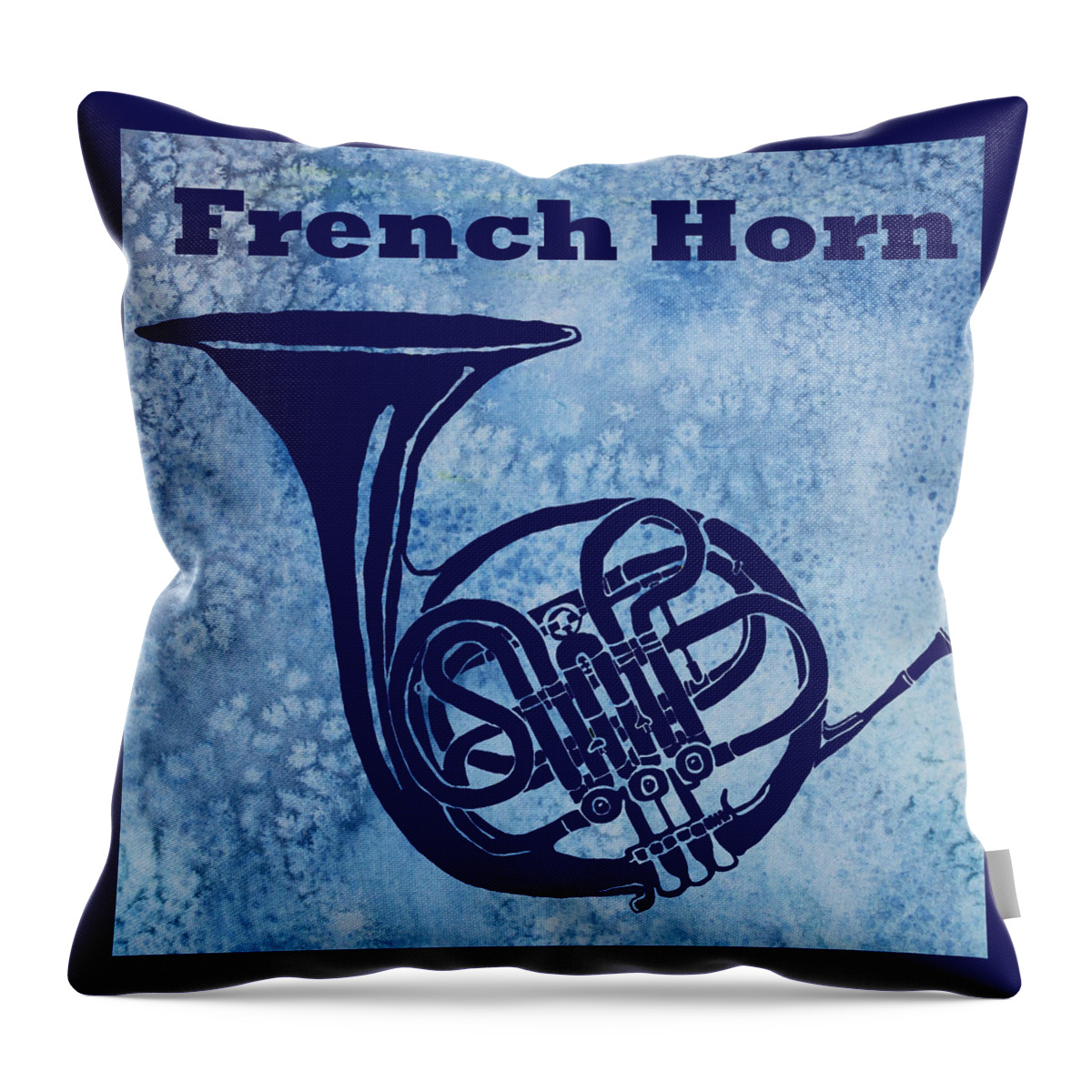 French Horn Throw Pillow featuring the digital art French Horn by Jenny Armitage