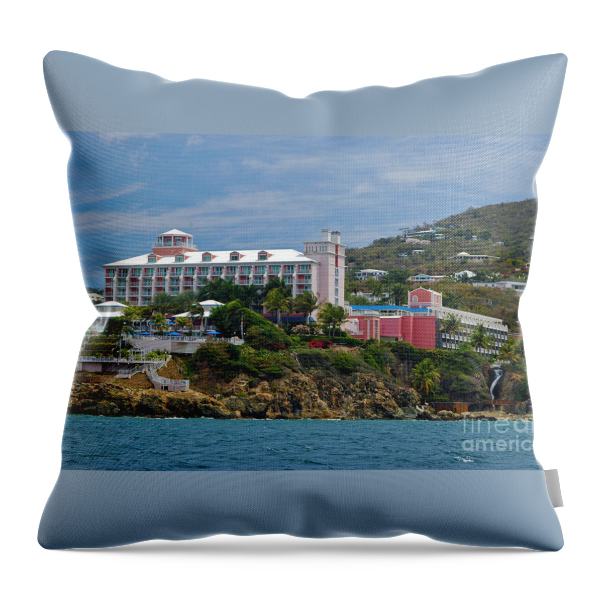 St. Thomas Throw Pillow featuring the photograph Frenchman's Reef Resort 3 by Tim Mulina