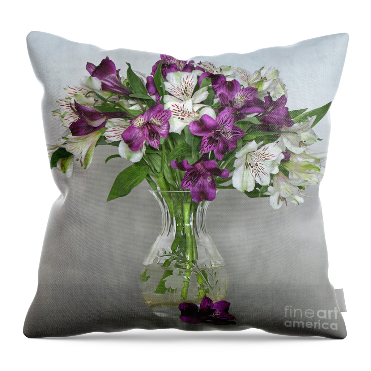 Alstroemeria Throw Pillow featuring the photograph Friendship Lilies by Jacky Parker