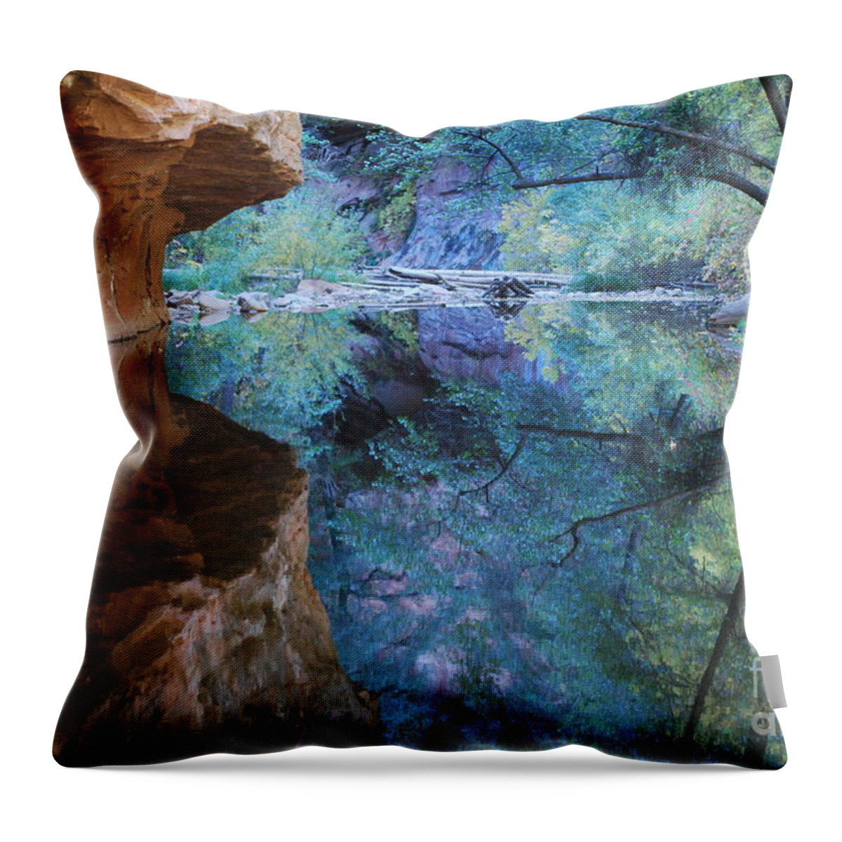 Sedona Throw Pillow featuring the photograph Fully Reflected by Heather Kirk