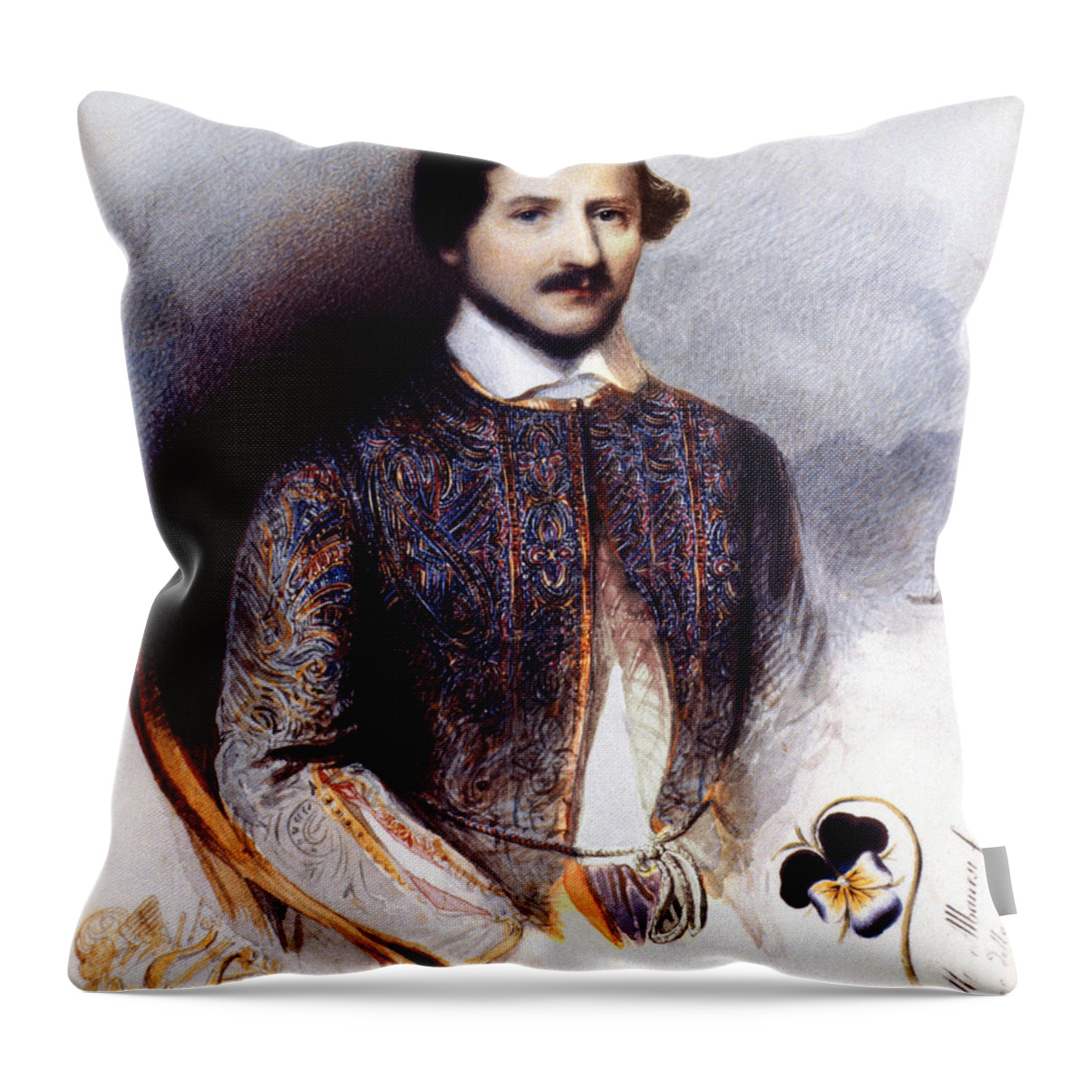 1844 Throw Pillow featuring the painting Gaetano Donizetti by Granger