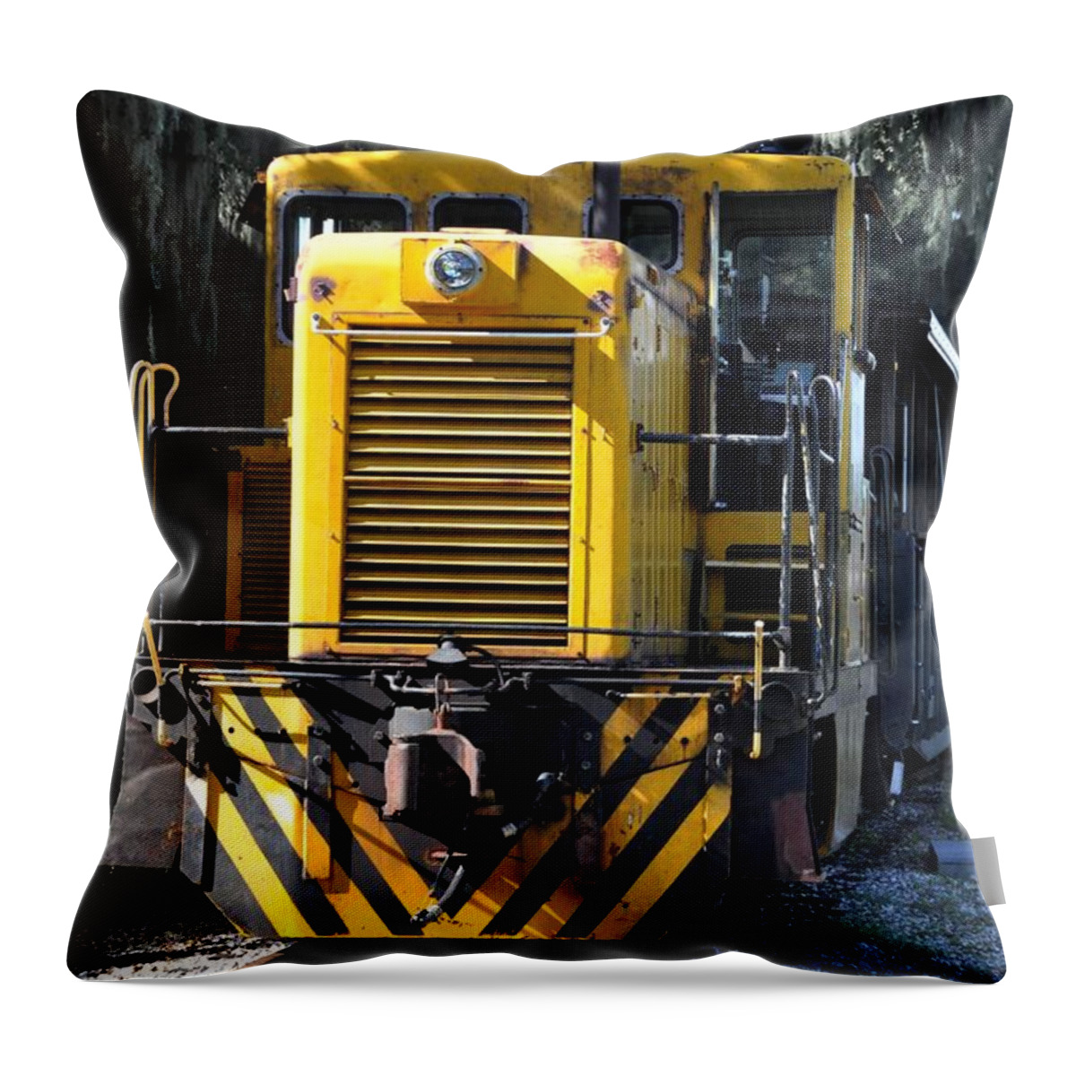 Ge Throw Pillow featuring the photograph GE 44 Ton Locomotive by John Black