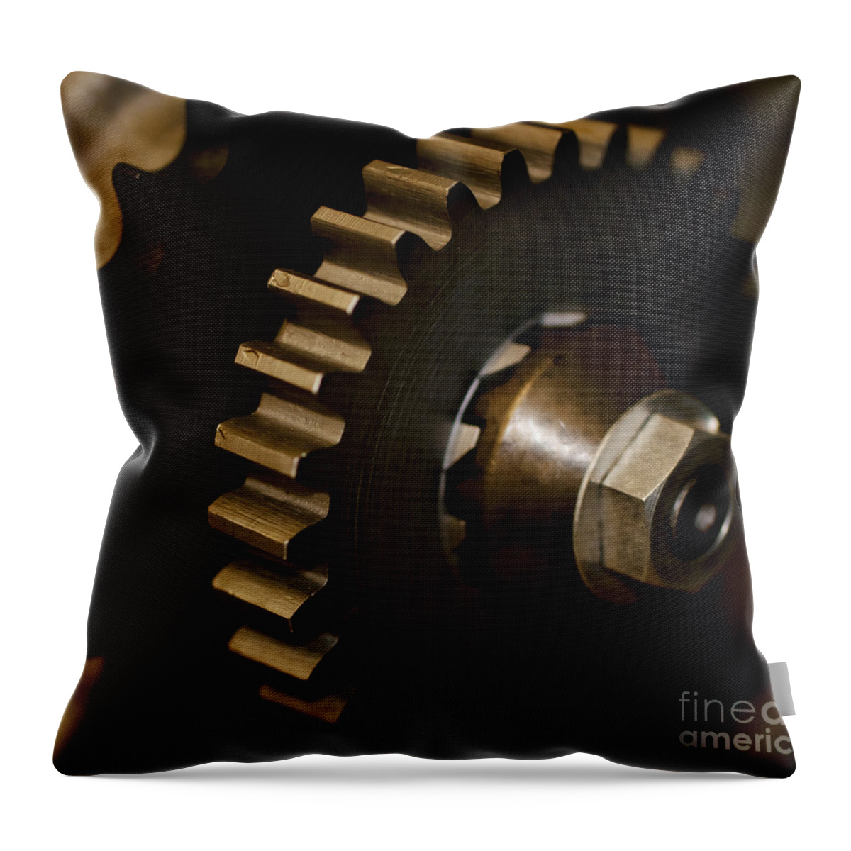 Gears Throw Pillow featuring the photograph Gears by Wilma Birdwell