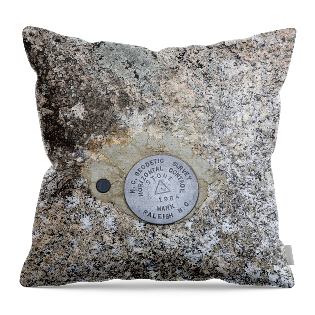 Geological Marker Throw Pillow featuring the photograph Geological Marker by Ted Kinsman
