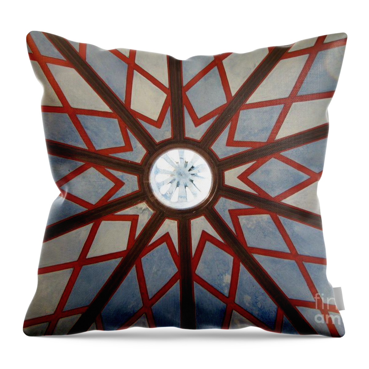 Gazebo Ceiling Throw Pillow featuring the photograph Geometry in Motion by Michele Penner