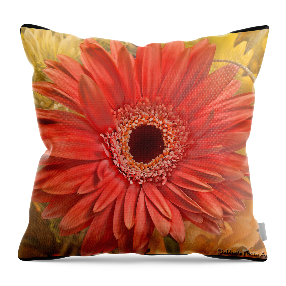 Nature Throw Pillow featuring the photograph Gerber delight by Debbie Portwood