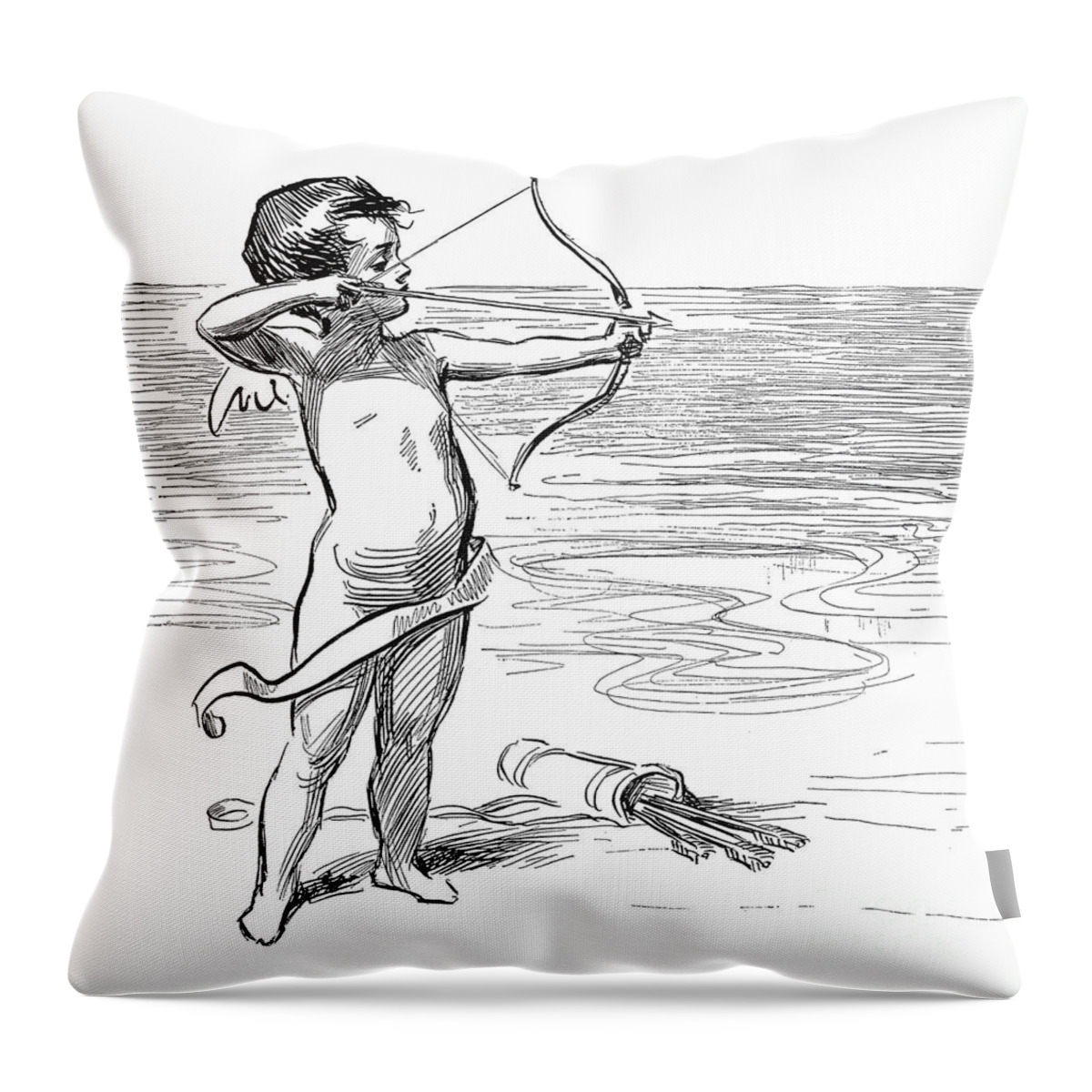 1900 Throw Pillow featuring the photograph Cupid, 1900 by Charles Dana Gibson