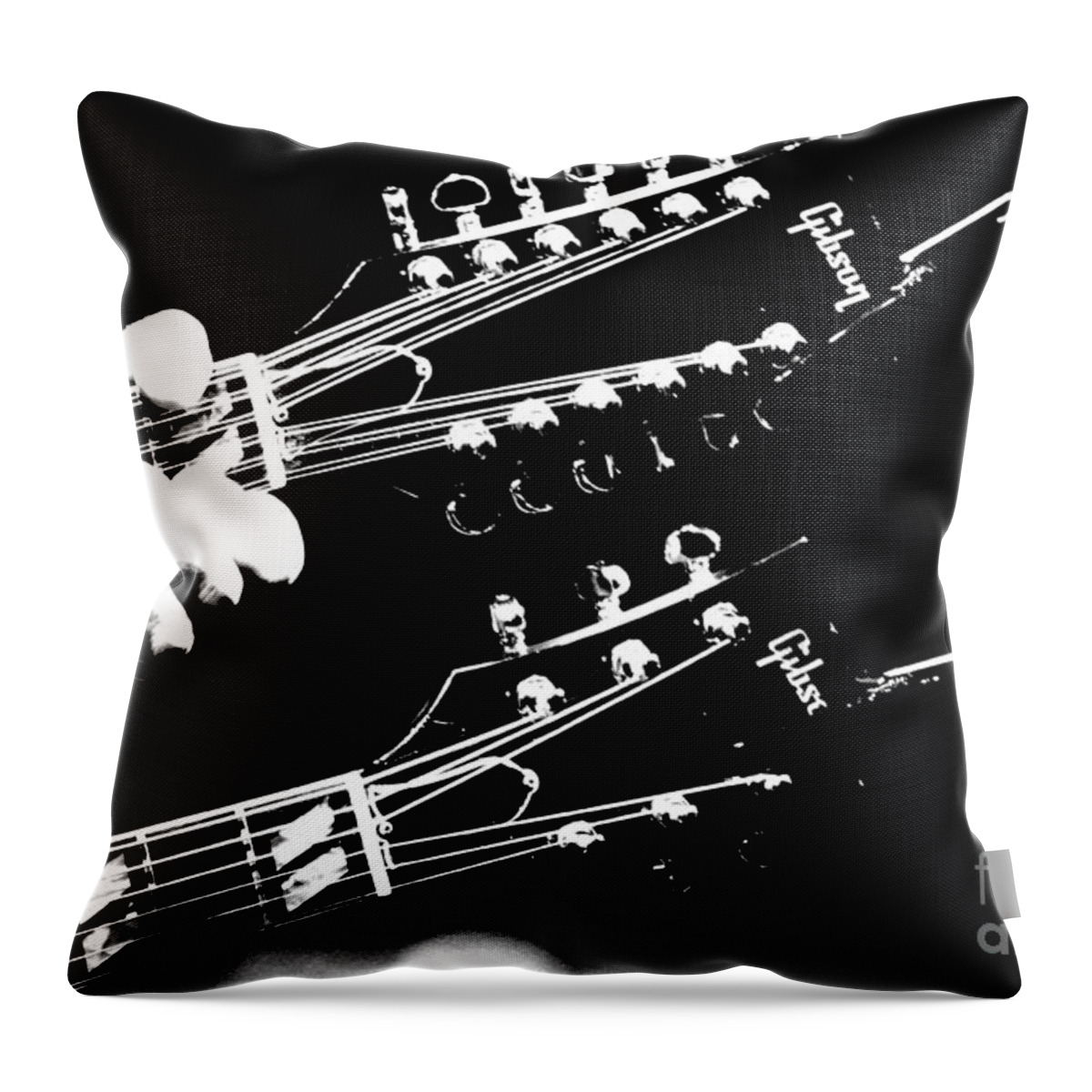 Guitar Throw Pillow featuring the photograph Gibson by Traci Cottingham