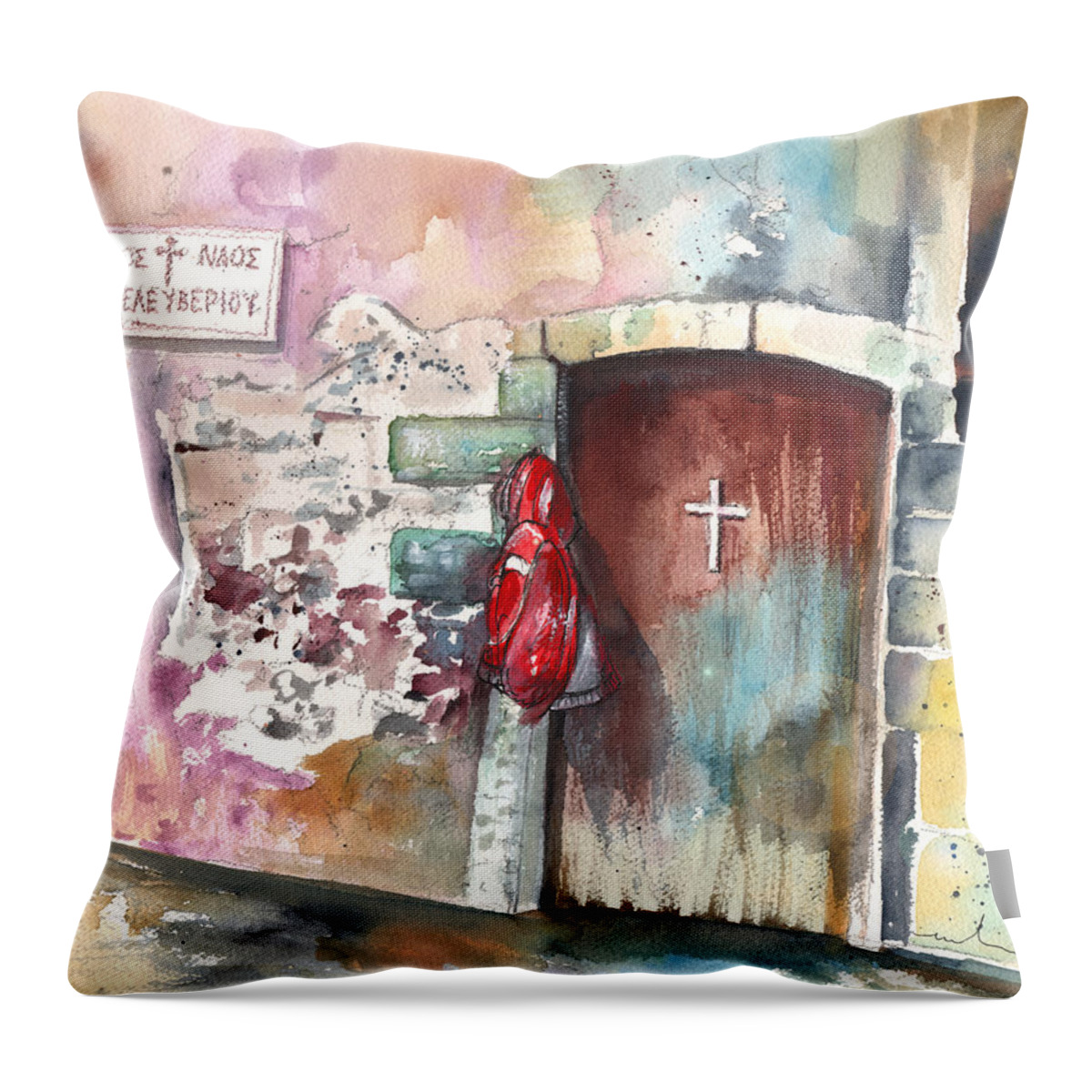 Travel Throw Pillow featuring the painting Gift from The Gods by Miki De Goodaboom