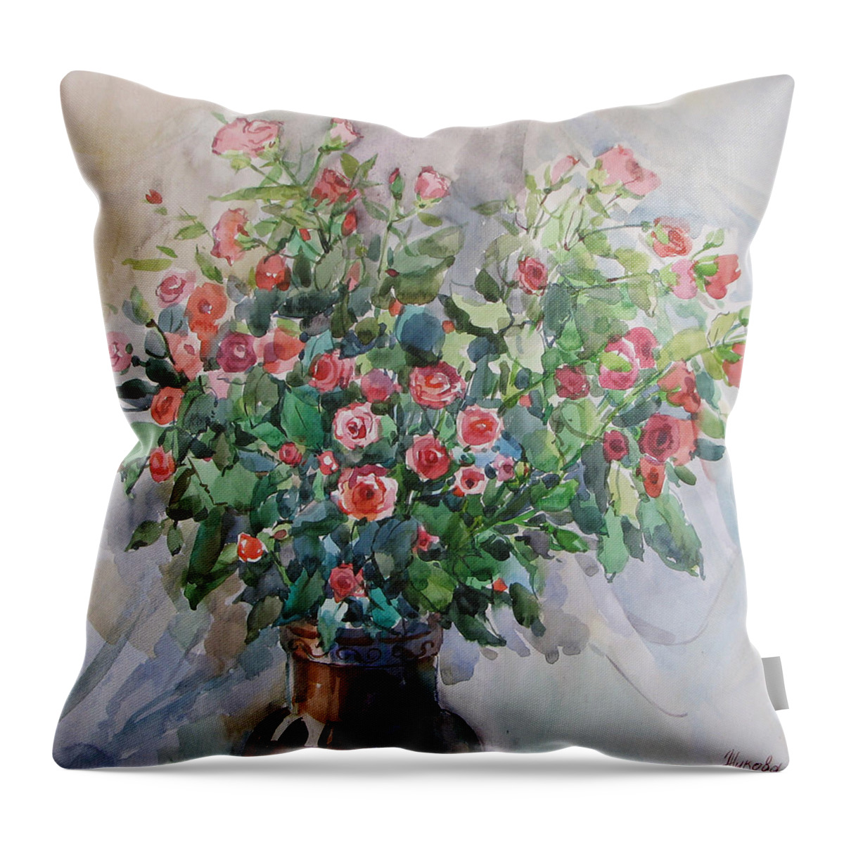 Painting Throw Pillow featuring the painting Gift by Juliya Zhukova