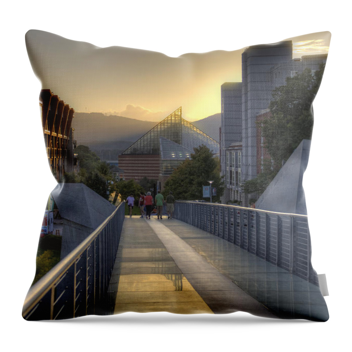 Glass Bridge Throw Pillow featuring the photograph Glass Bridge by David Troxel