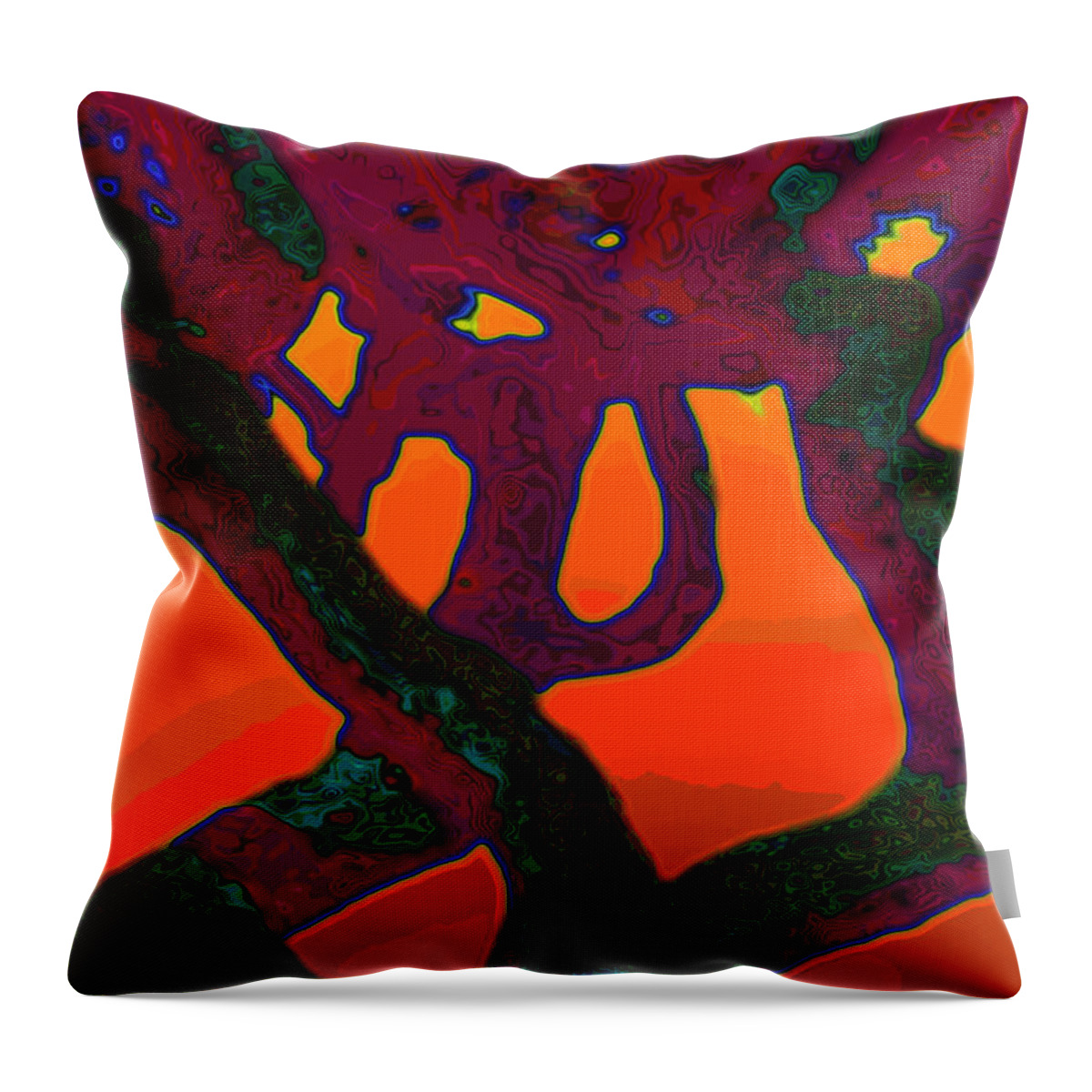 Red Throw Pillow featuring the photograph Gnarly Red Tree by Diana Haronis