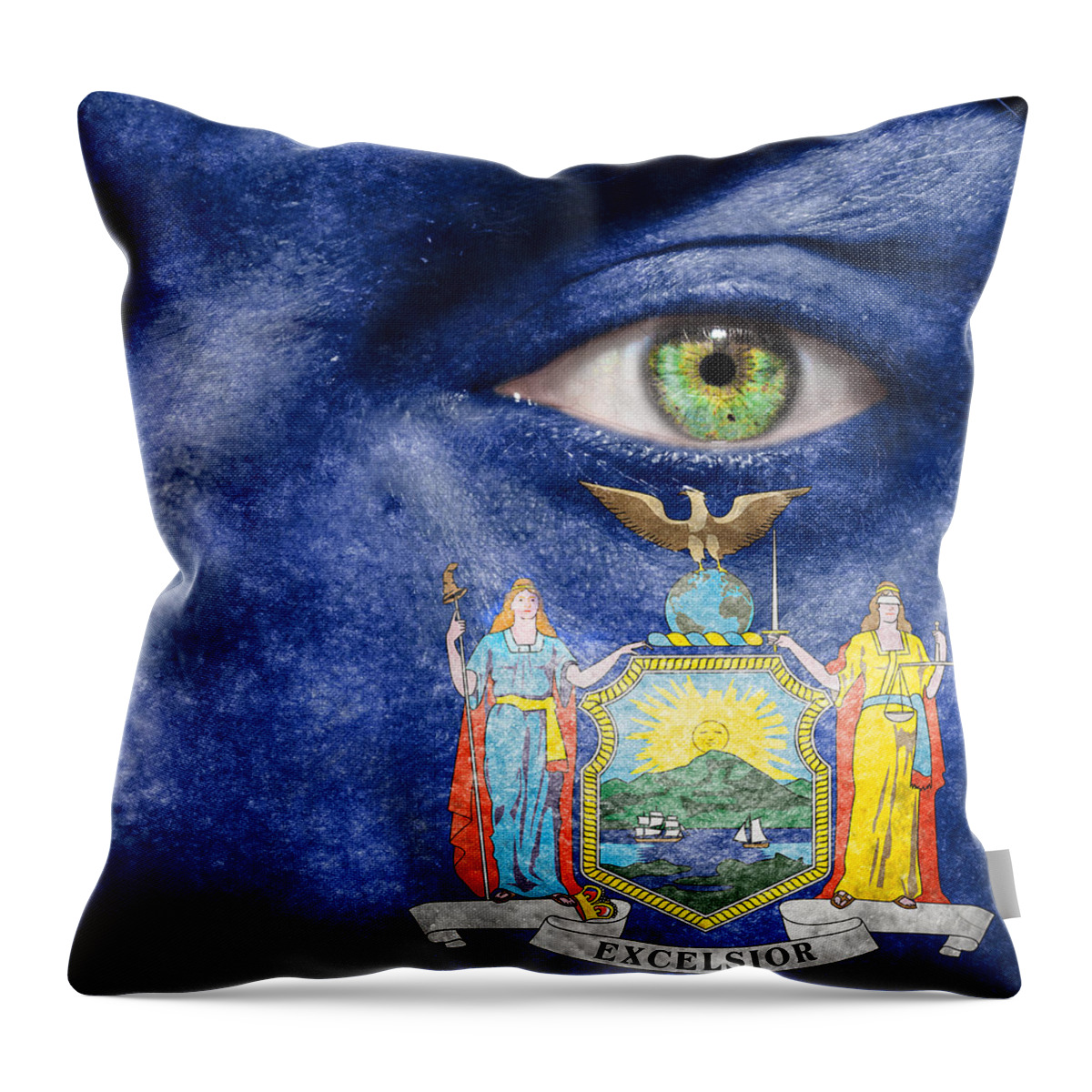 Albany Throw Pillow featuring the photograph Go New York by Semmick Photo