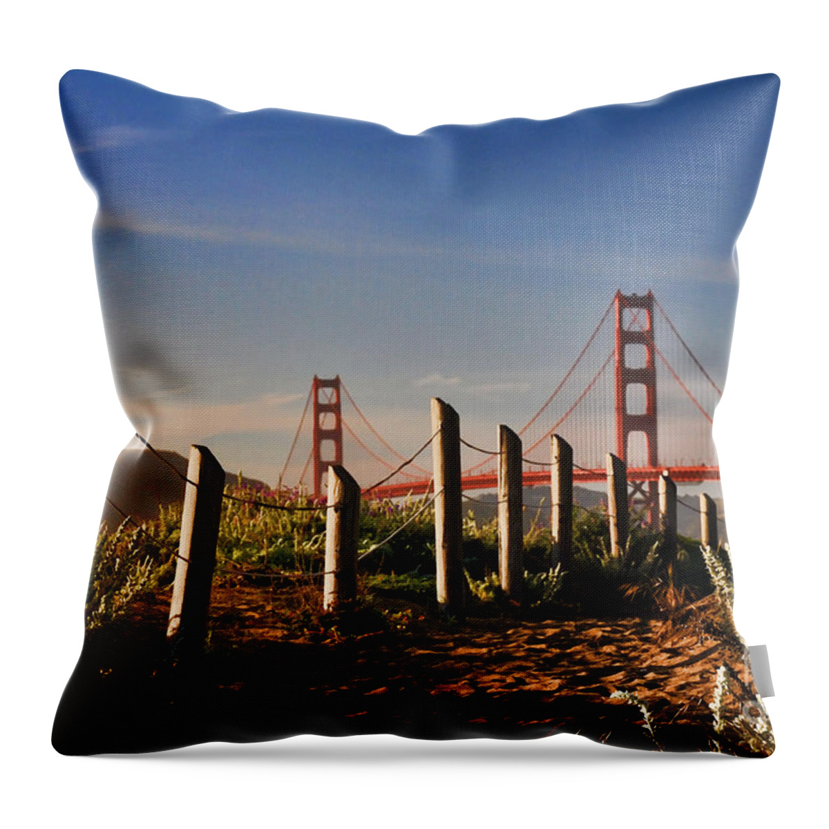 Nature Throw Pillow featuring the photograph Golden Gate Bridge - 2 by Mark Madere