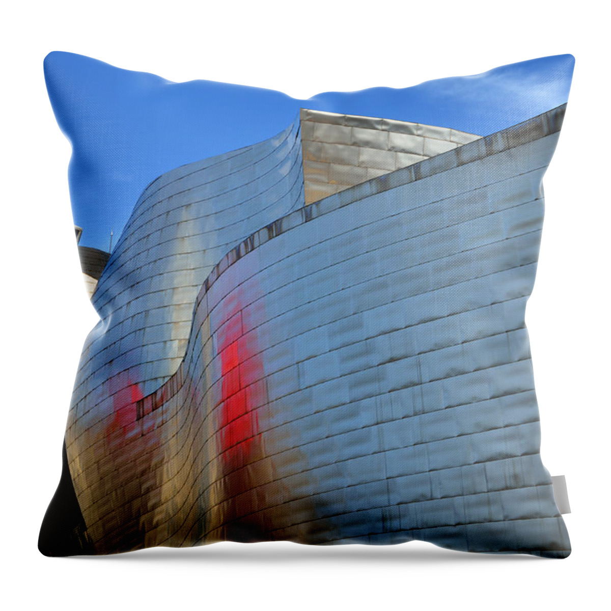 Guggenheim Throw Pillow featuring the photograph Guggenheim Museum Bilbao - 3 by RicardMN Photography