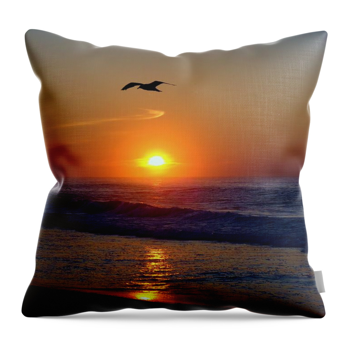 Gull Throw Pillow featuring the photograph Gull Coast by Art Dingo