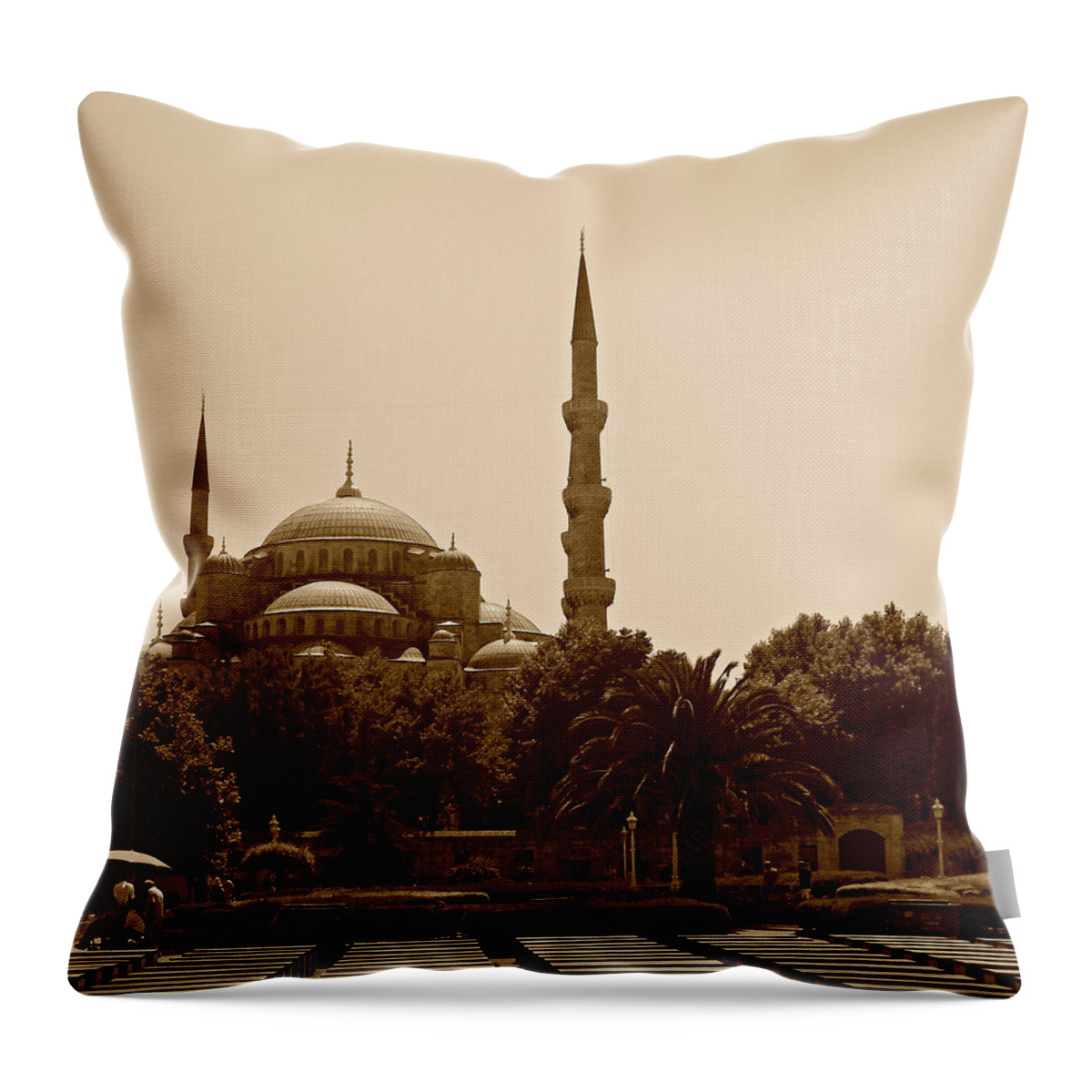 Hagia Sophia Picture Throw Pillow featuring the painting Hagia Sophia Istanbul by Georgeta Blanaru