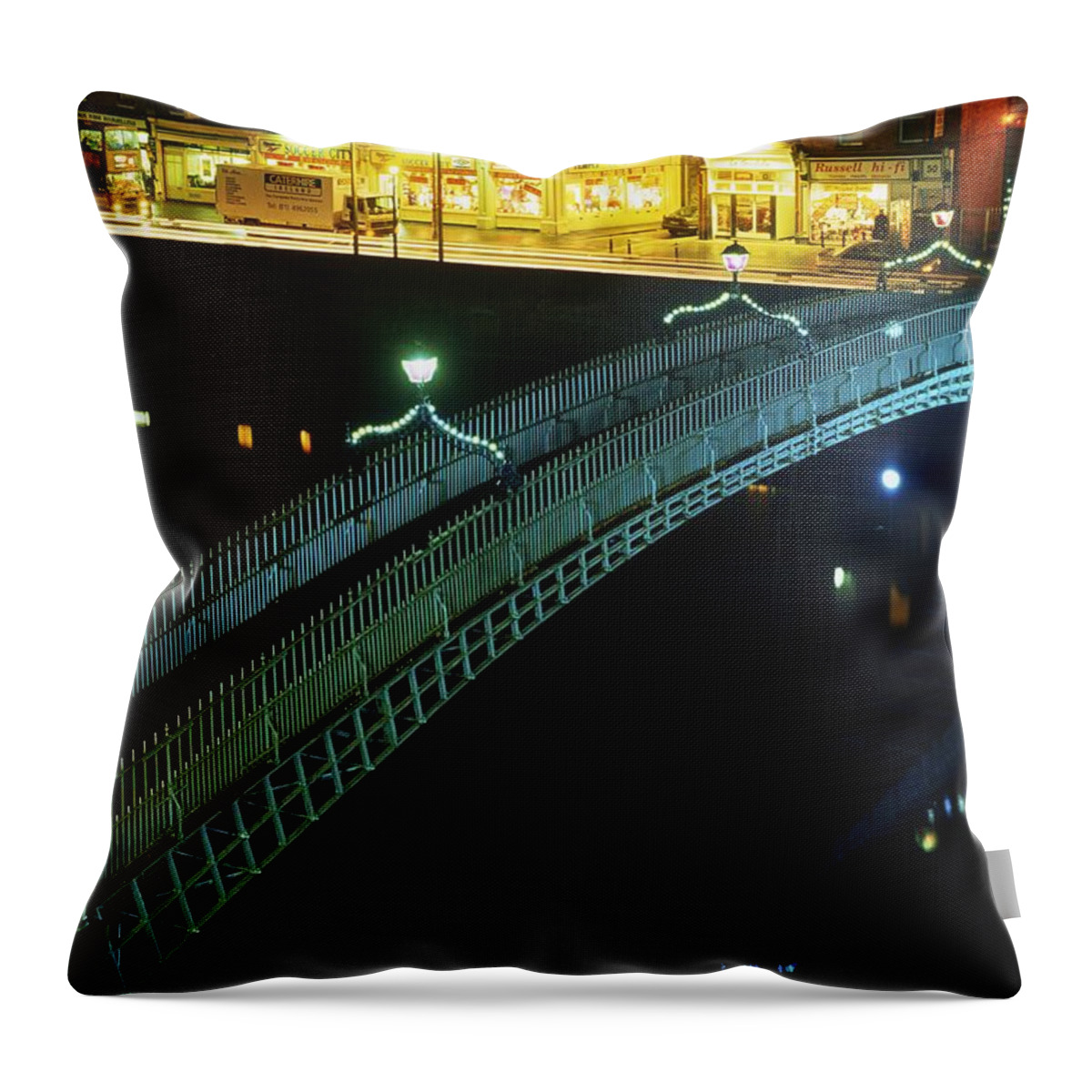 Canal Throw Pillow featuring the photograph Hapenny Bridge, Dublin City, Co Dublin by The Irish Image Collection 
