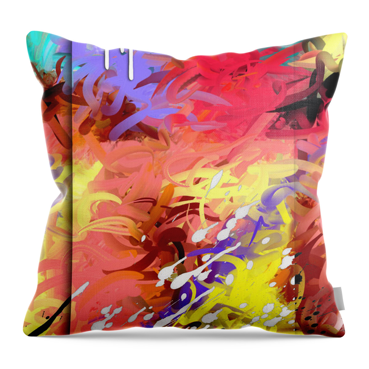 Abstract Throw Pillow featuring the painting Happiness by Snake Jagger