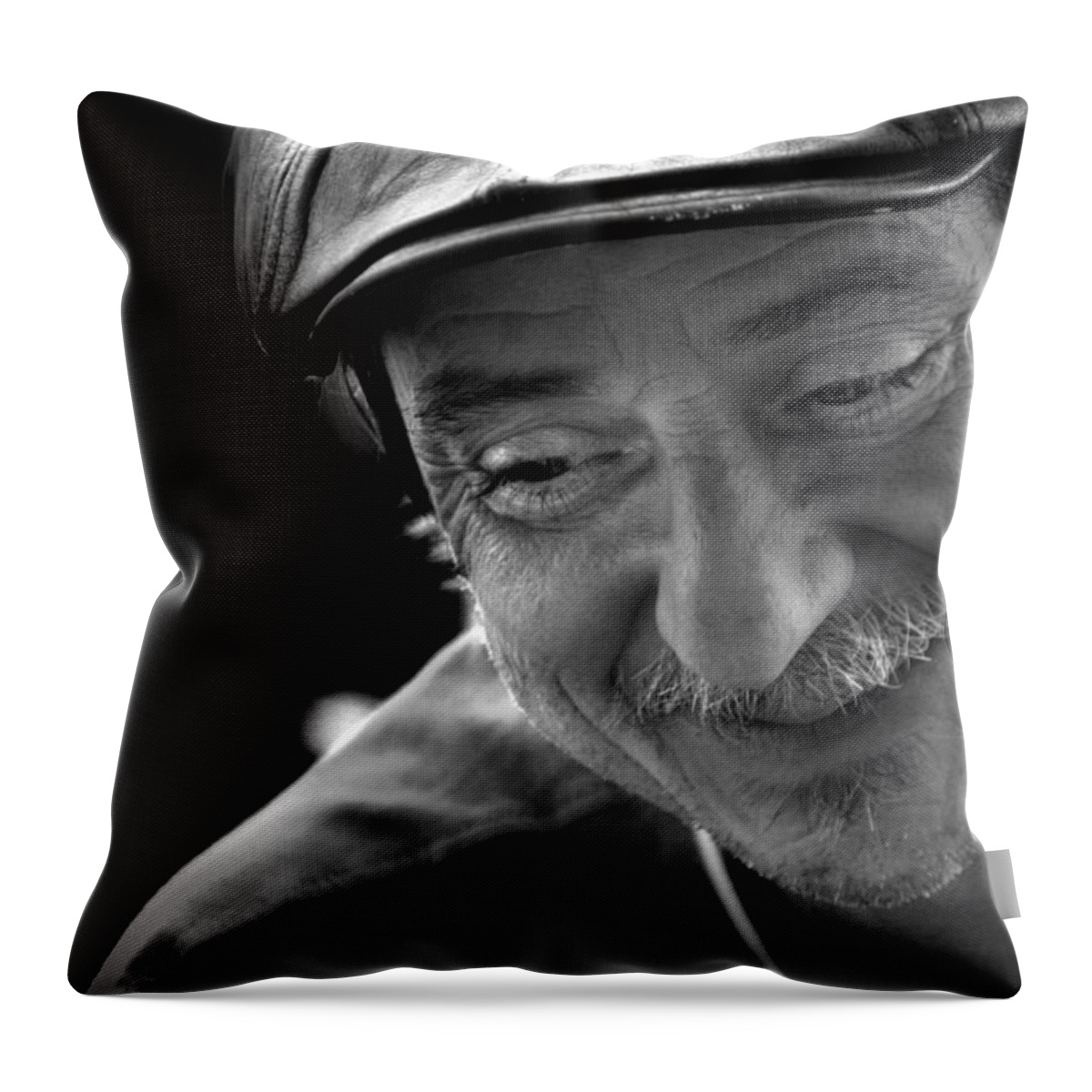 Age Throw Pillow featuring the photograph Happy Man by Kelly Hazel