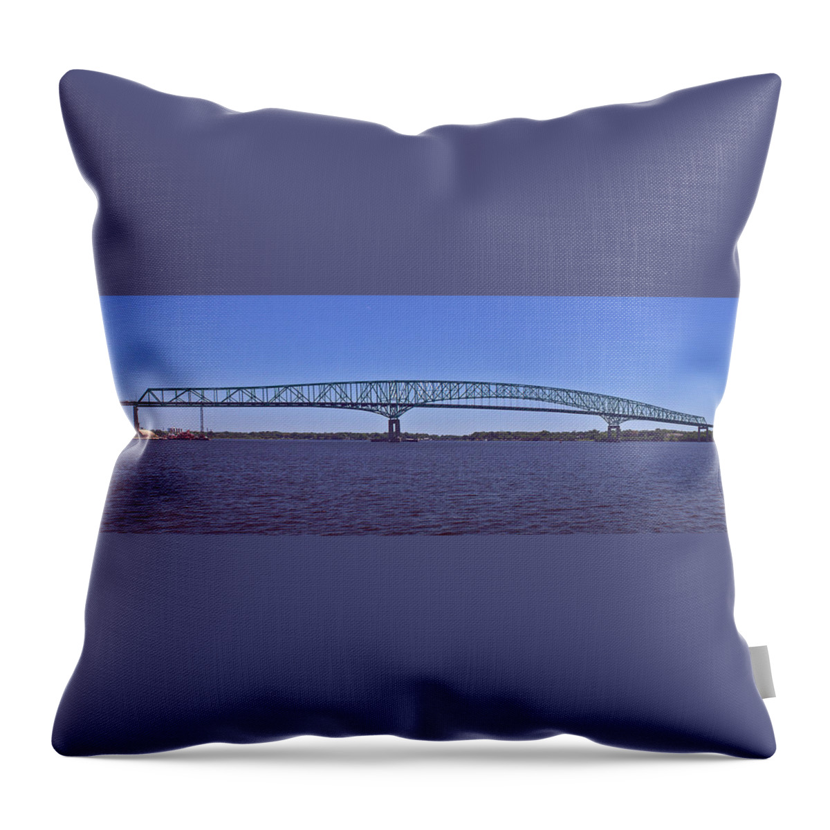 Bridge Throw Pillow featuring the photograph Hart Bridge in Jacksonville FL by Farol Tomson
