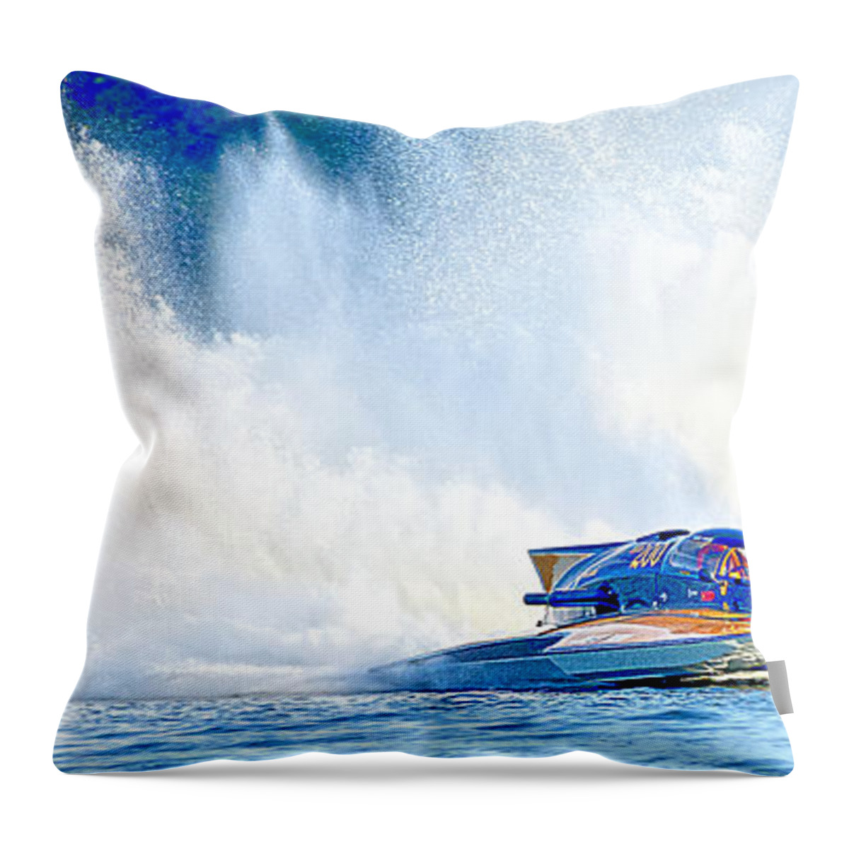 Rocky Fork Thunder Throw Pillow featuring the photograph HDR Pano Thunder on The Lake by Randall Branham