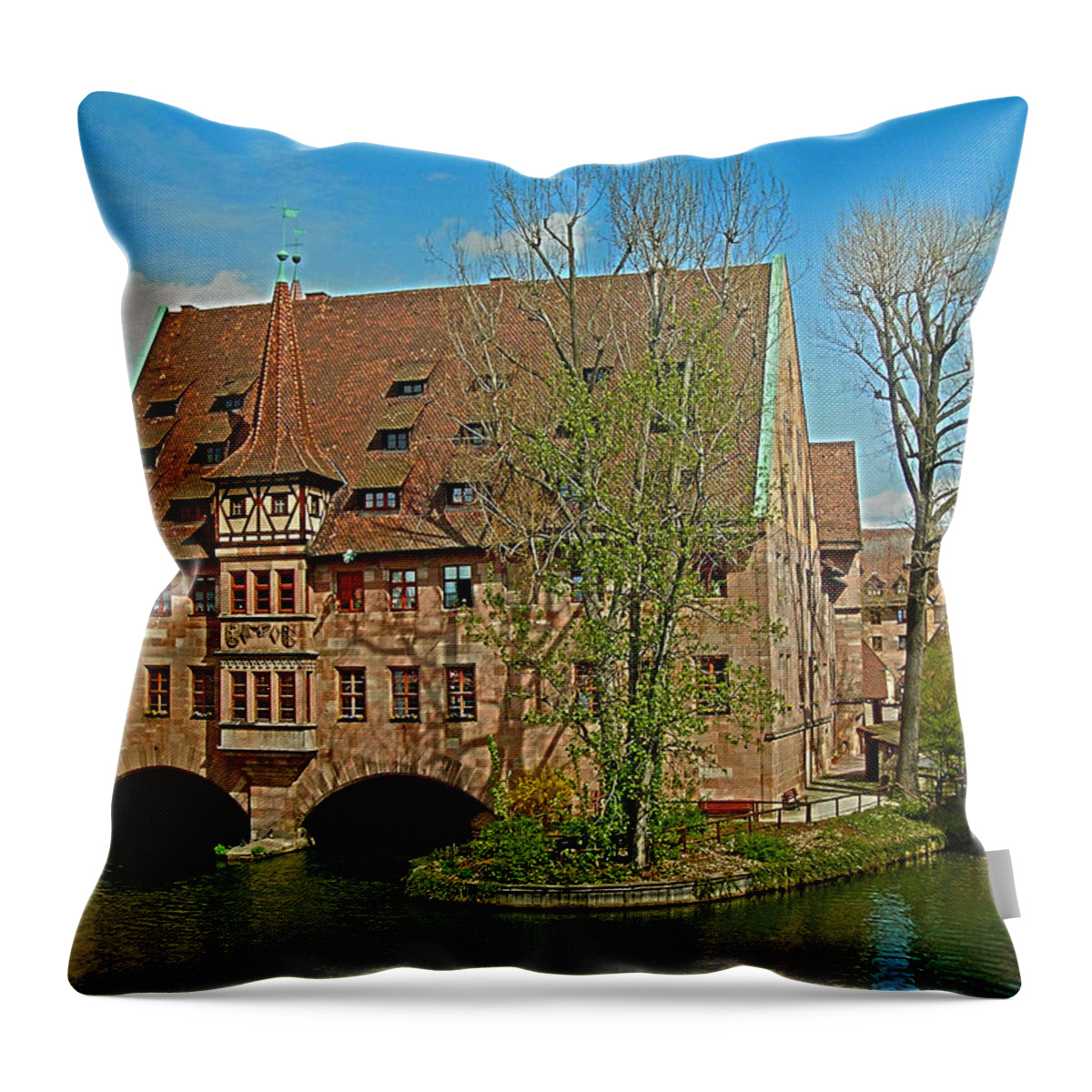 Europe Throw Pillow featuring the photograph Heilig-Geist-Spital in Nuremberg by Juergen Weiss