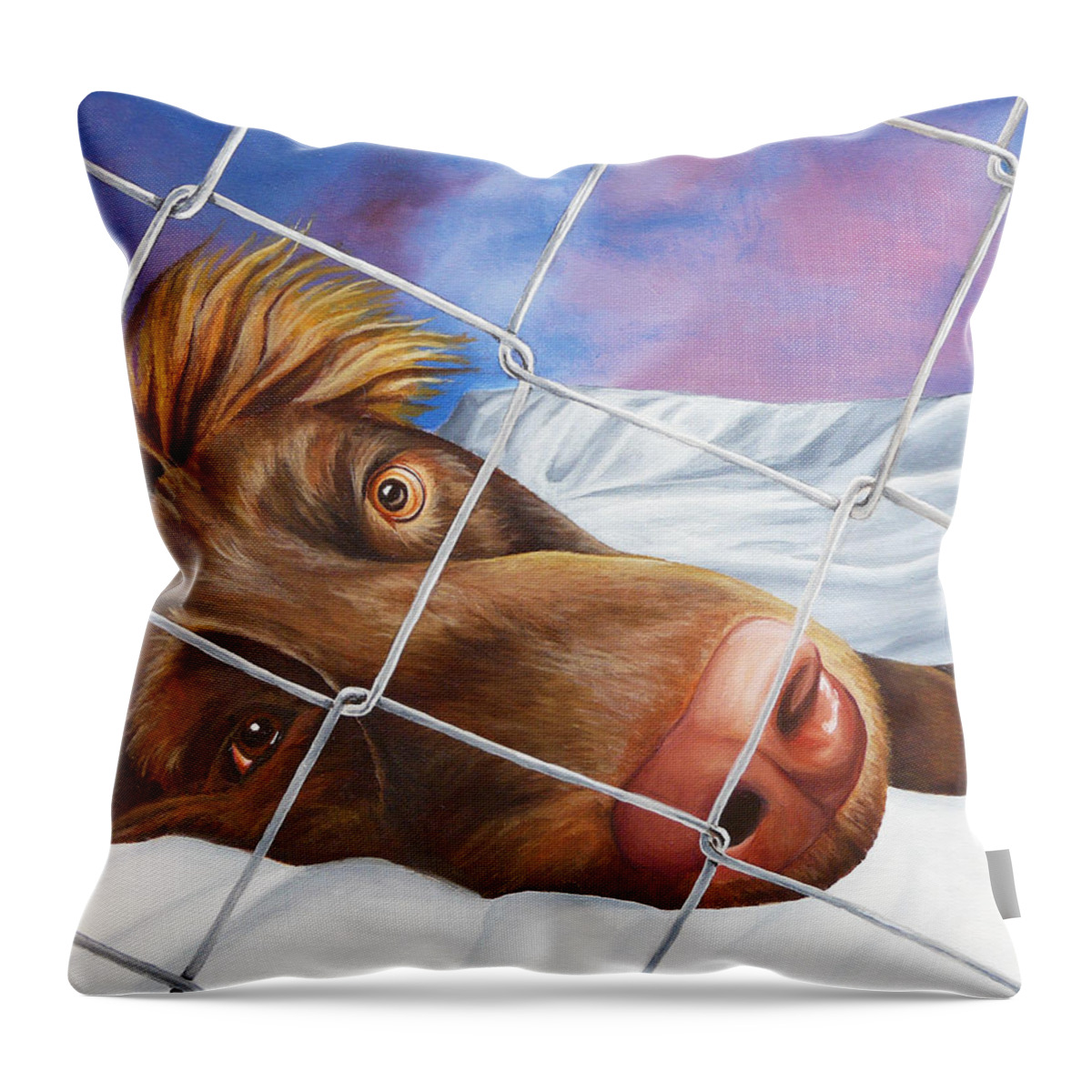 Pets Throw Pillow featuring the painting Help Release Me V by Vic Ritchey