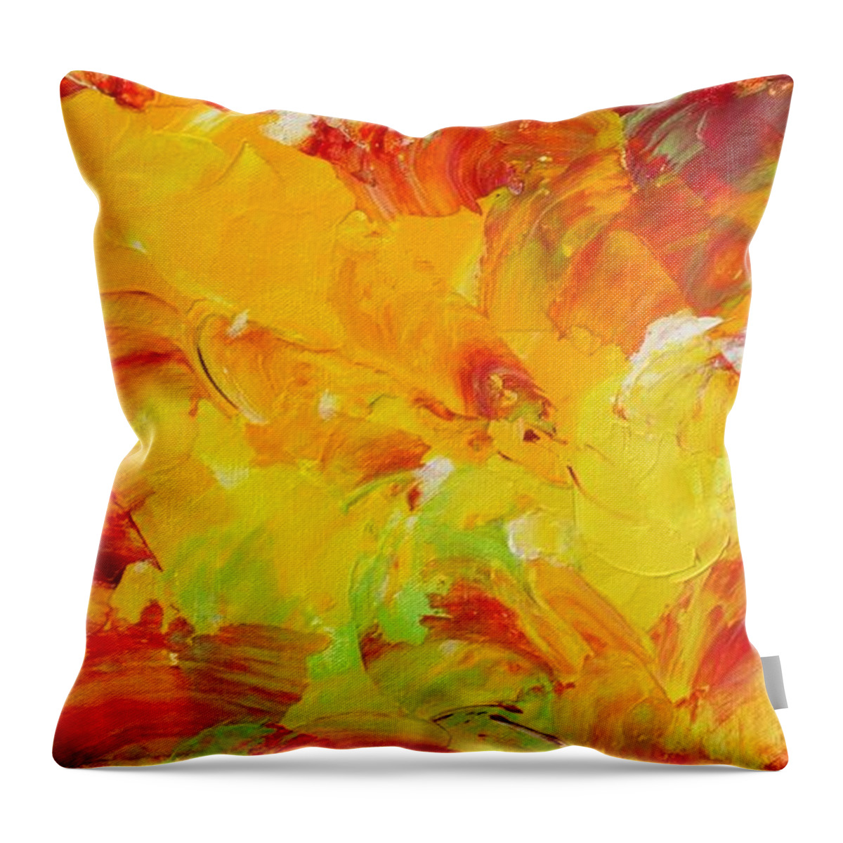 Abstract Throw Pillow featuring the painting Hibiscus by Claire Gagnon
