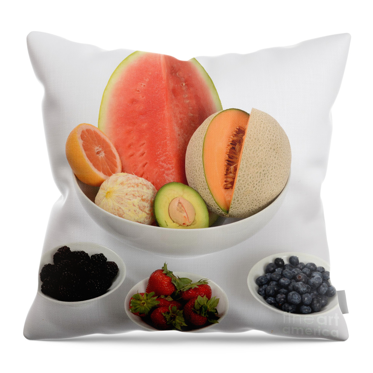 Assortment Throw Pillow featuring the photograph High Carbohydrate Fruit by Photo Researchers, Inc.