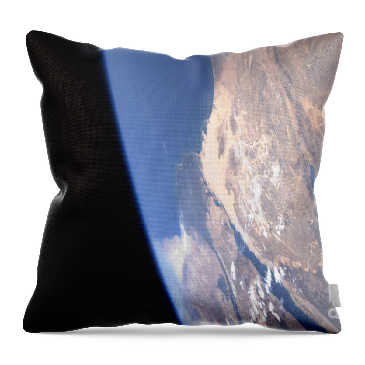 Landmass Throw Pillow featuring the photograph High Oblique Scene Looking by Stocktrek Images