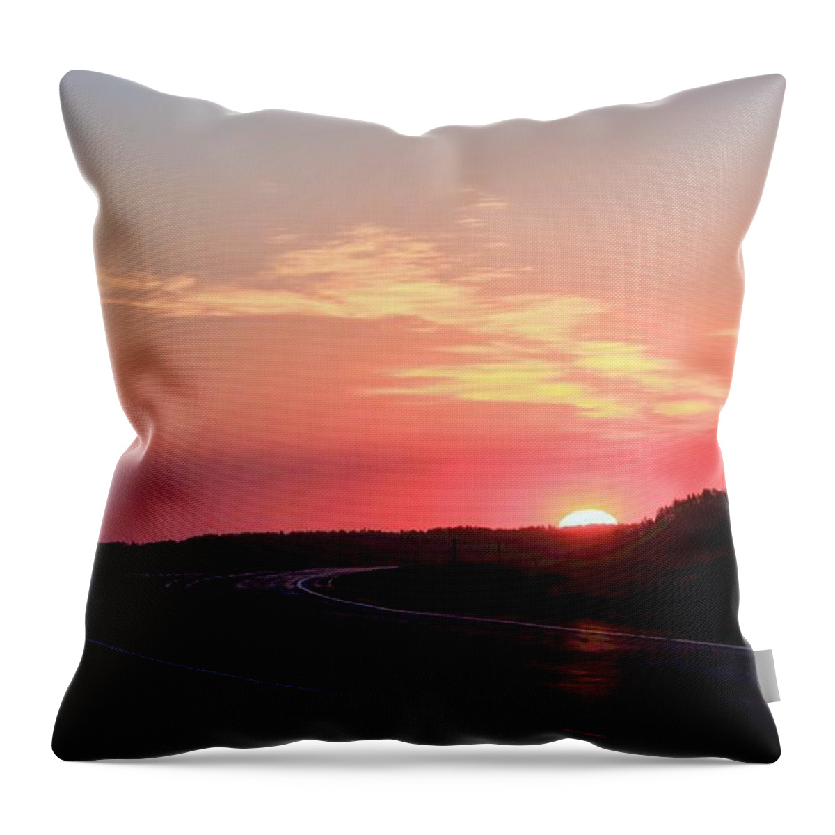 Sunrise Throw Pillow featuring the photograph Highway To The Sky by Donald J Gray