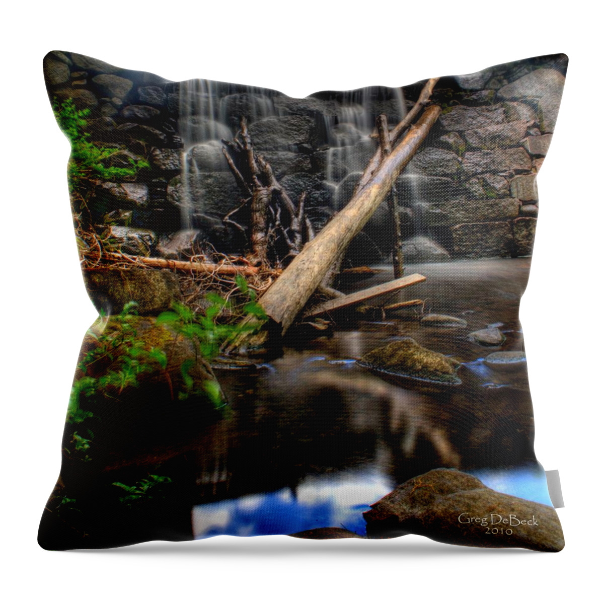 Hdr Throw Pillow featuring the photograph Holding Back by Greg DeBeck