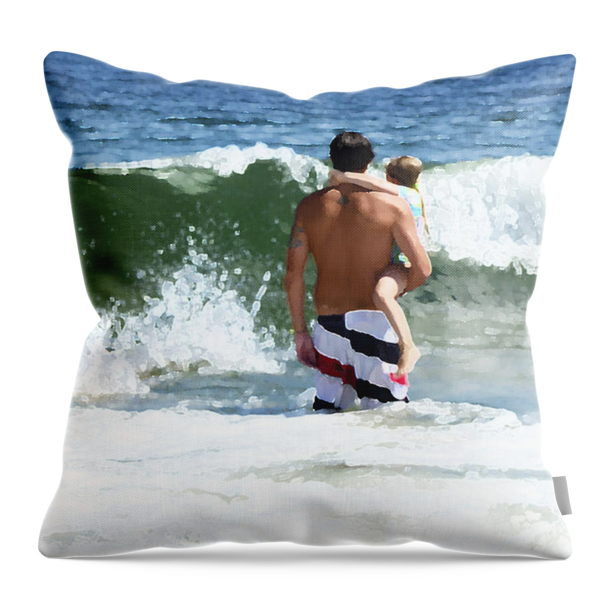 Ocean Throw Pillow featuring the photograph Holding On by Maureen E Ritter