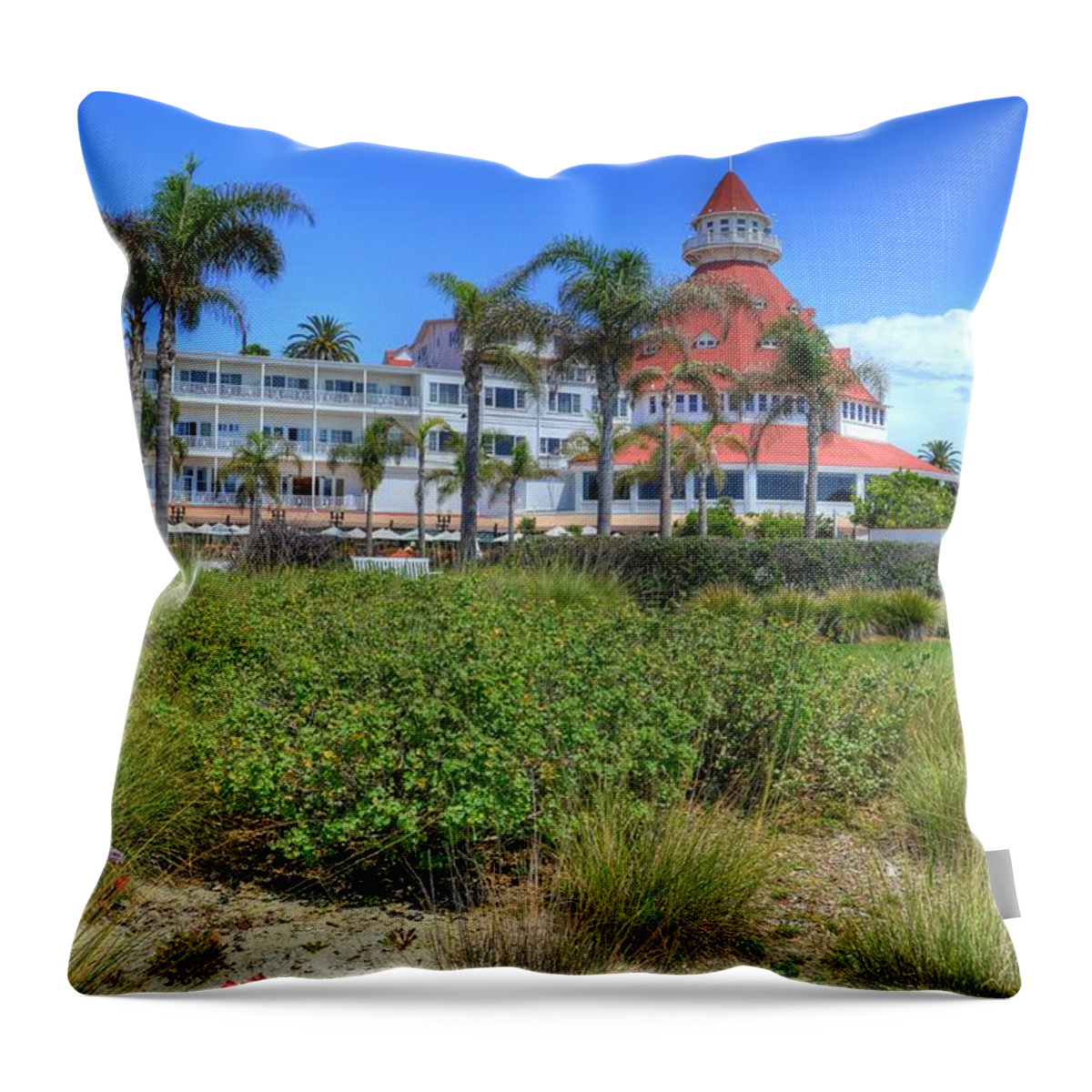 Hotel Del Coronado Throw Pillow featuring the photograph Hotel Del Coronado by Kelly Wade