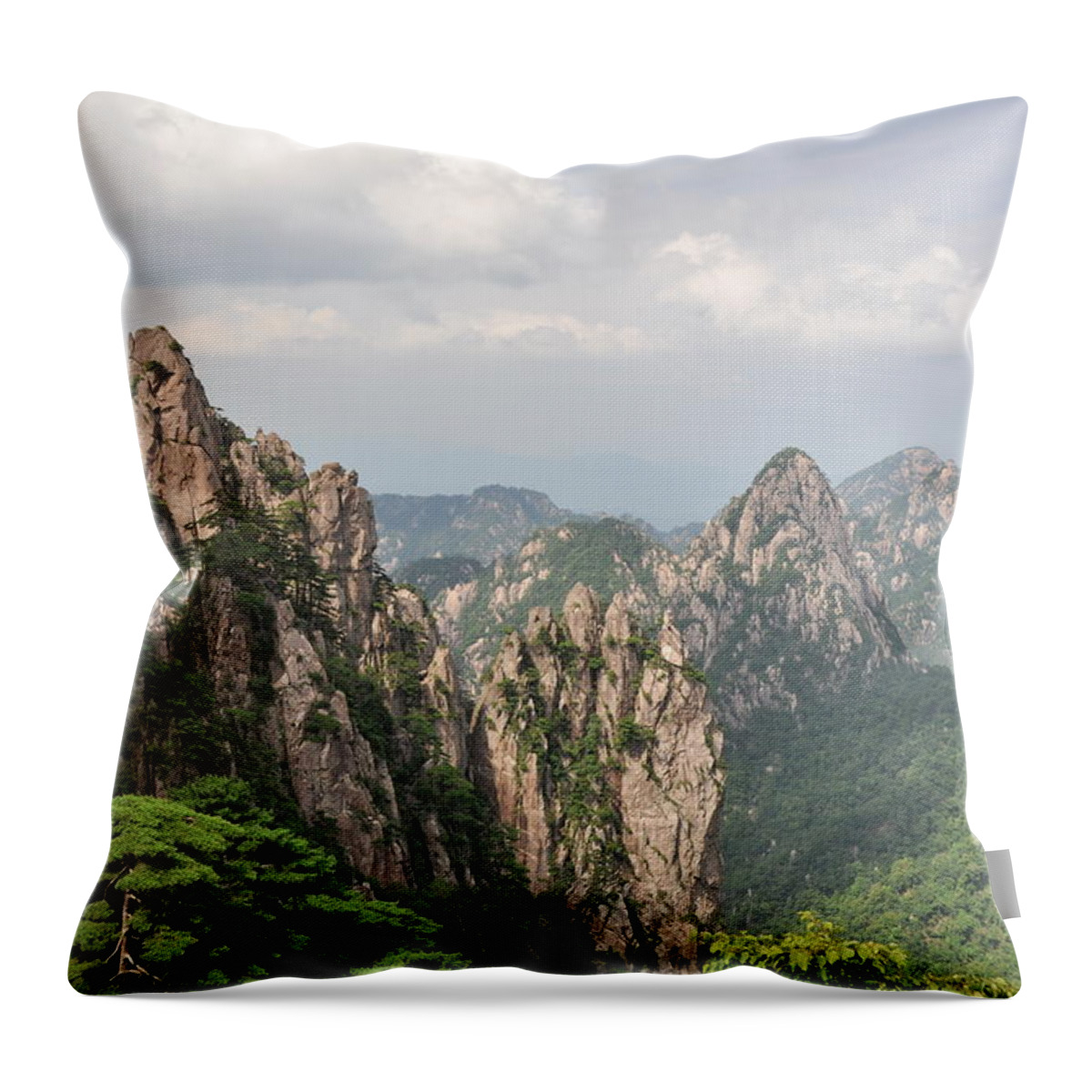 China Throw Pillow featuring the photograph Huangshan Granite 1 by Jason Chu