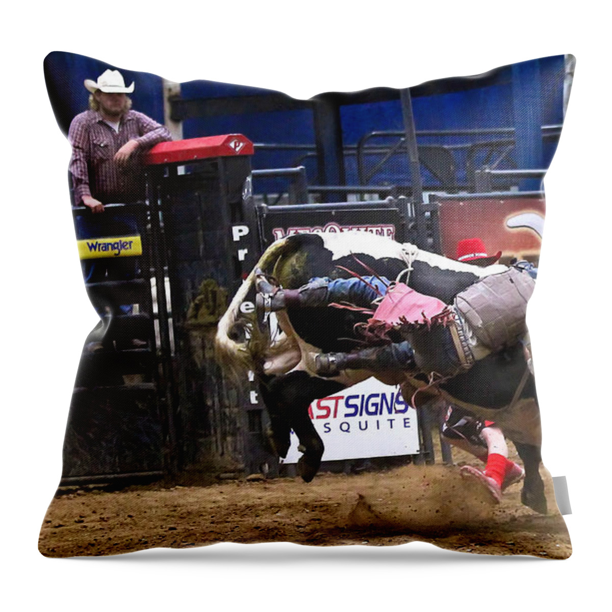Rodeo Throw Pillow featuring the photograph Hung Up by Elizabeth Hart