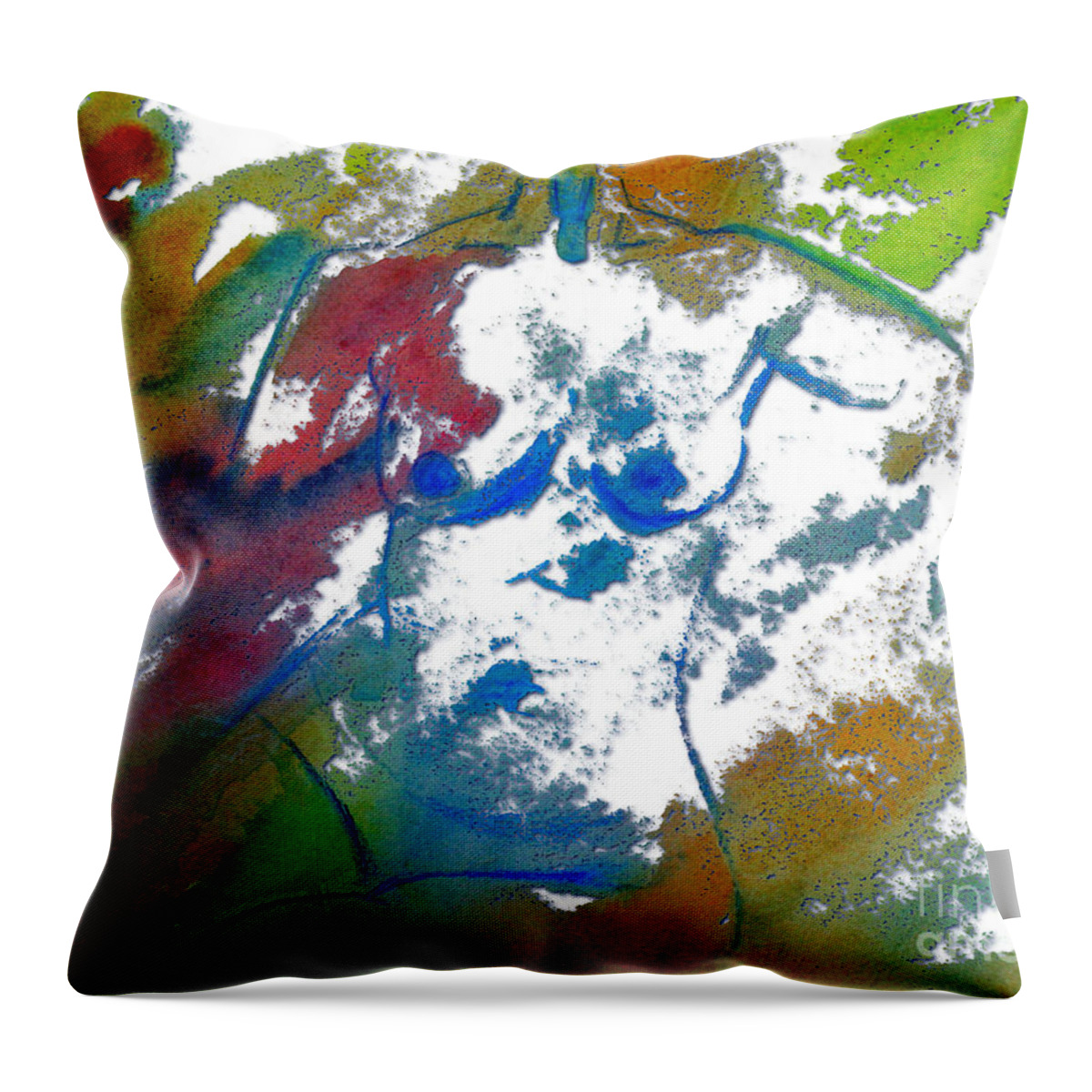 Julialueders Throw Pillow featuring the painting I have a heart but no head by Julie Lueders 