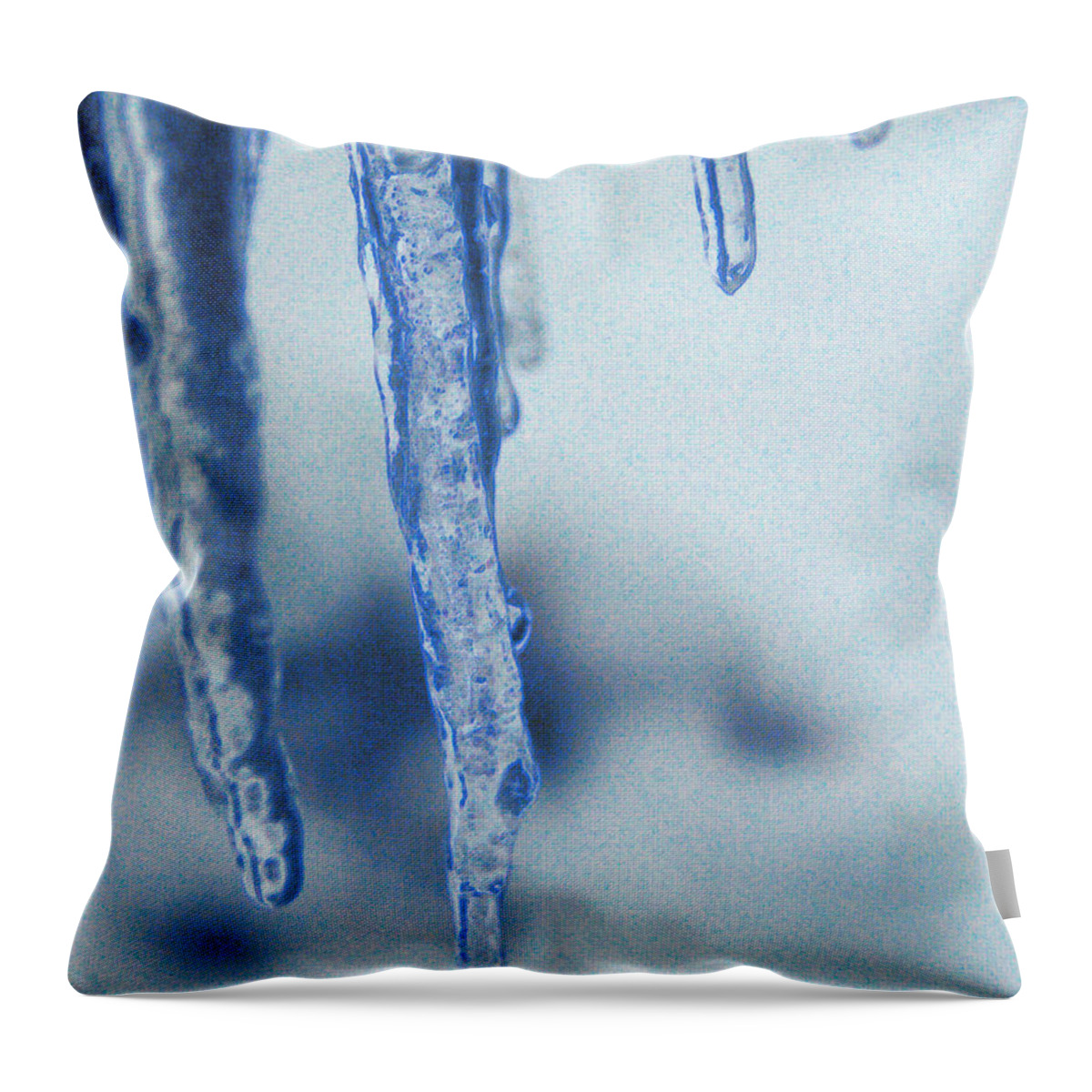 Blue Throw Pillow featuring the photograph Ice Ice Baby Blue by Michael Merry