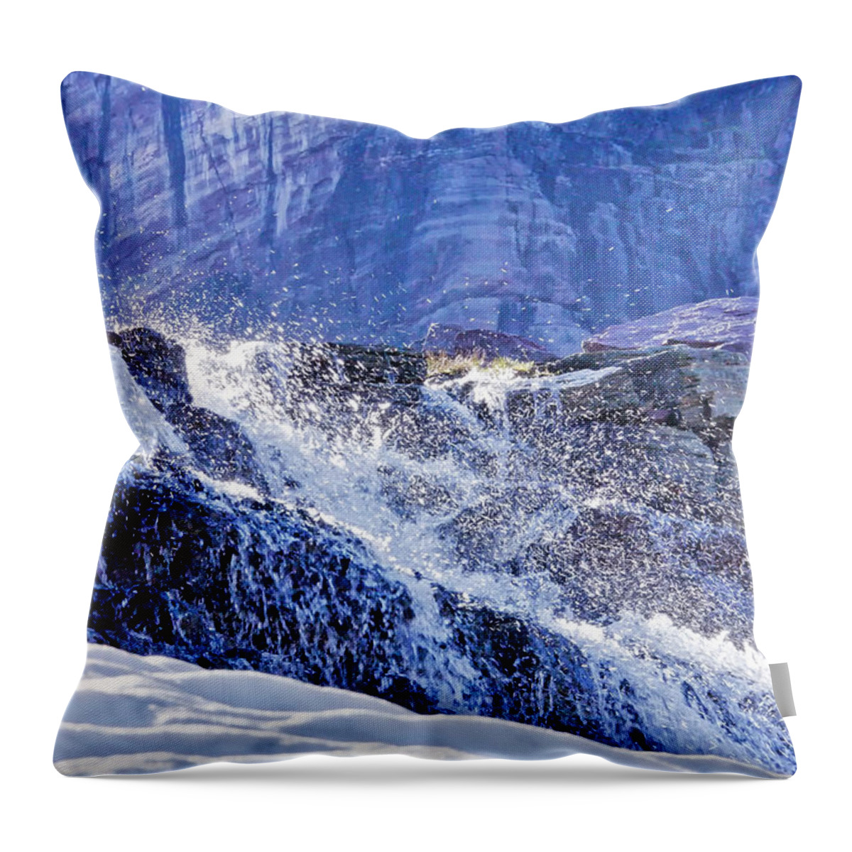 Glacier Throw Pillow featuring the photograph Icy Cascade by Albert Seger