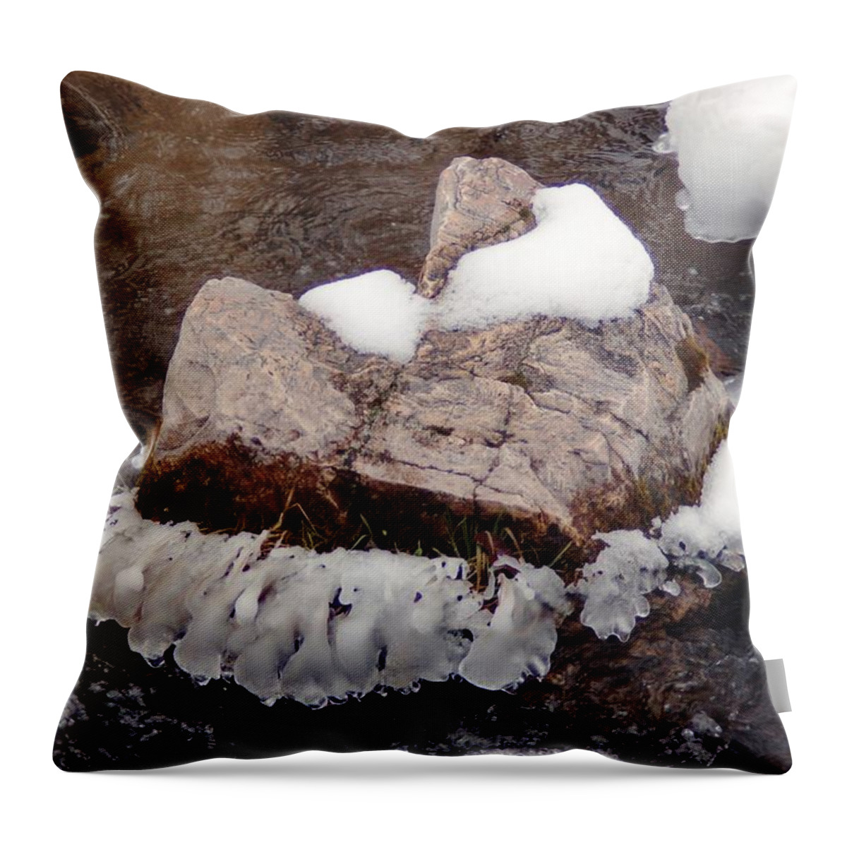 Dakota Throw Pillow featuring the photograph Icy Formation by Greni Graph