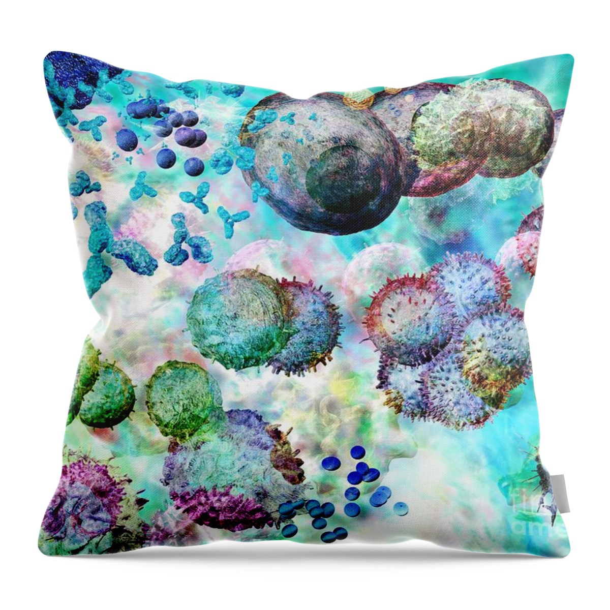 Acid Etch Throw Pillow featuring the digital art Immune Dreaming 1 by Russell Kightley