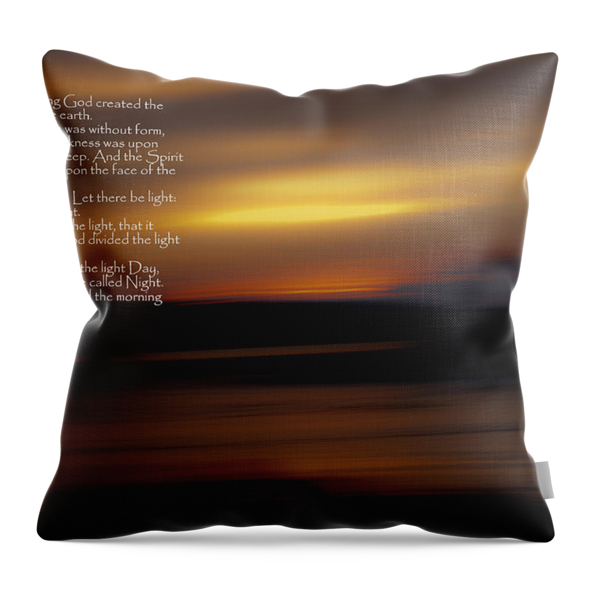 Religious Throw Pillow featuring the photograph In The Beginning by Greg DeBeck