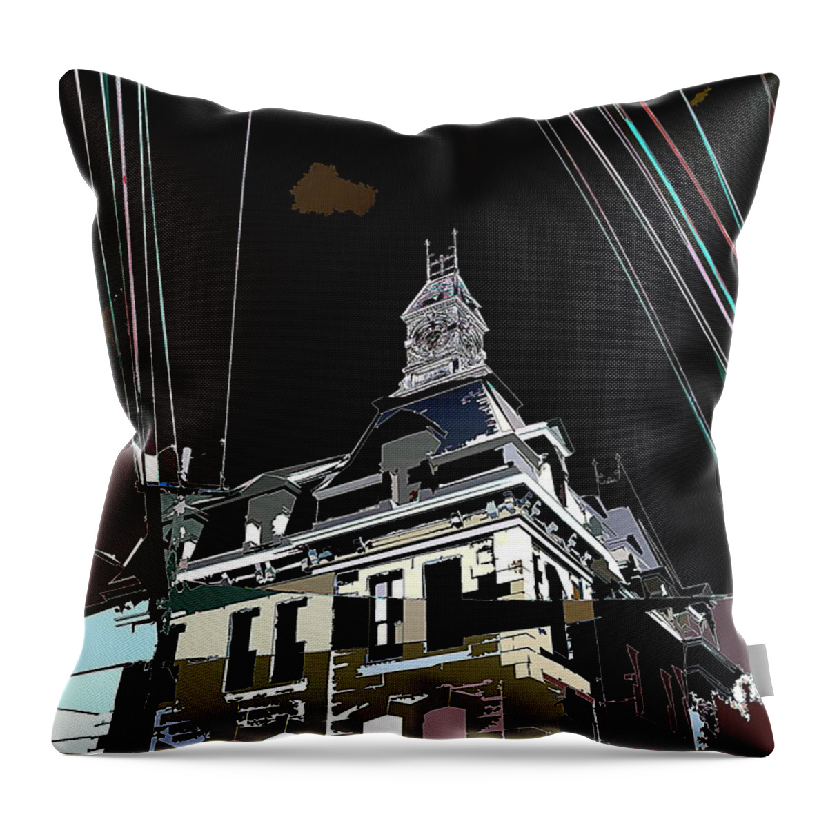 Tramlines Throw Pillow featuring the photograph In The V by Burney Lieberman