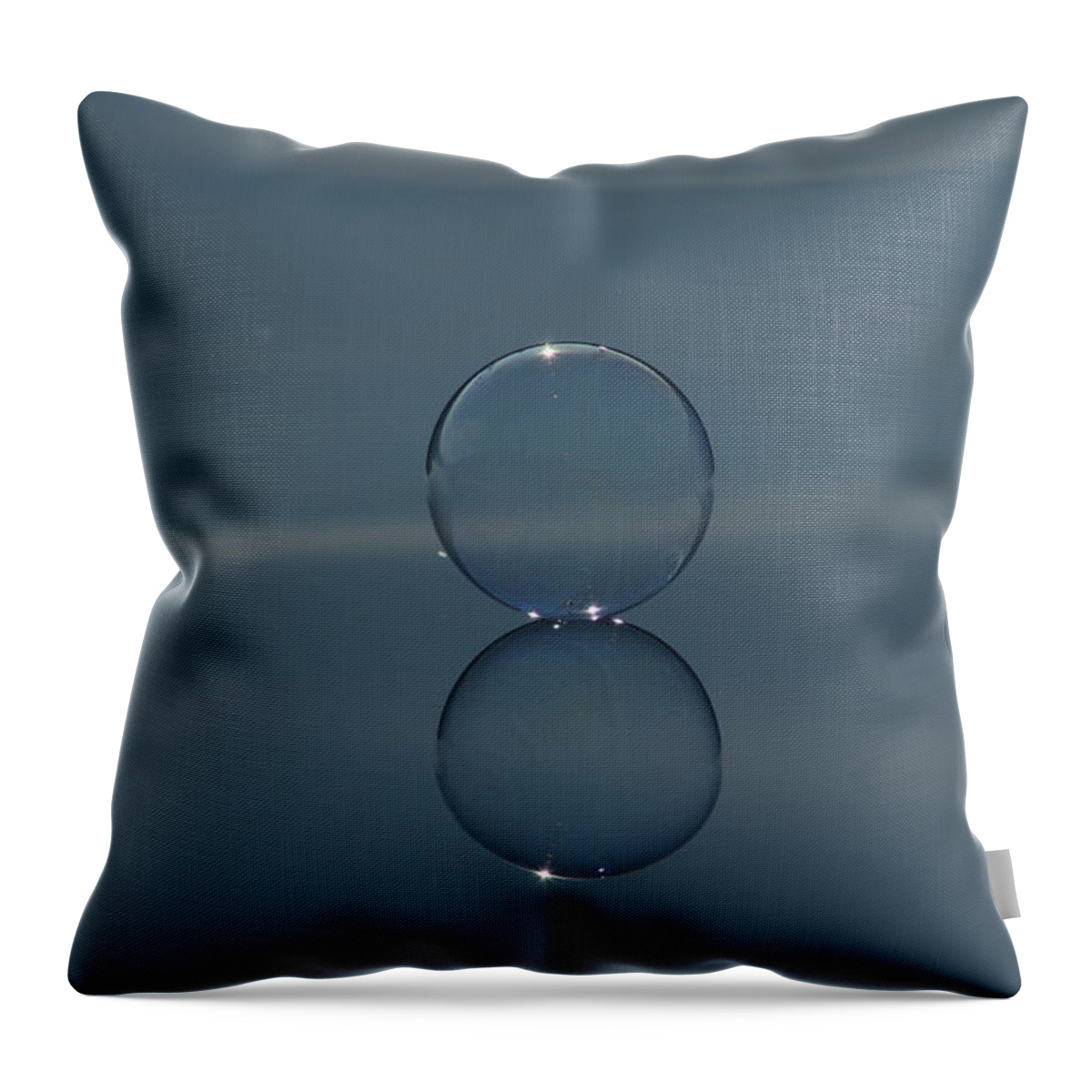 Bubble Infinity Water Reflection Simplicity Cathie Douglas Circle Spheres Blue Throw Pillow featuring the photograph Infinity by Cathie Douglas