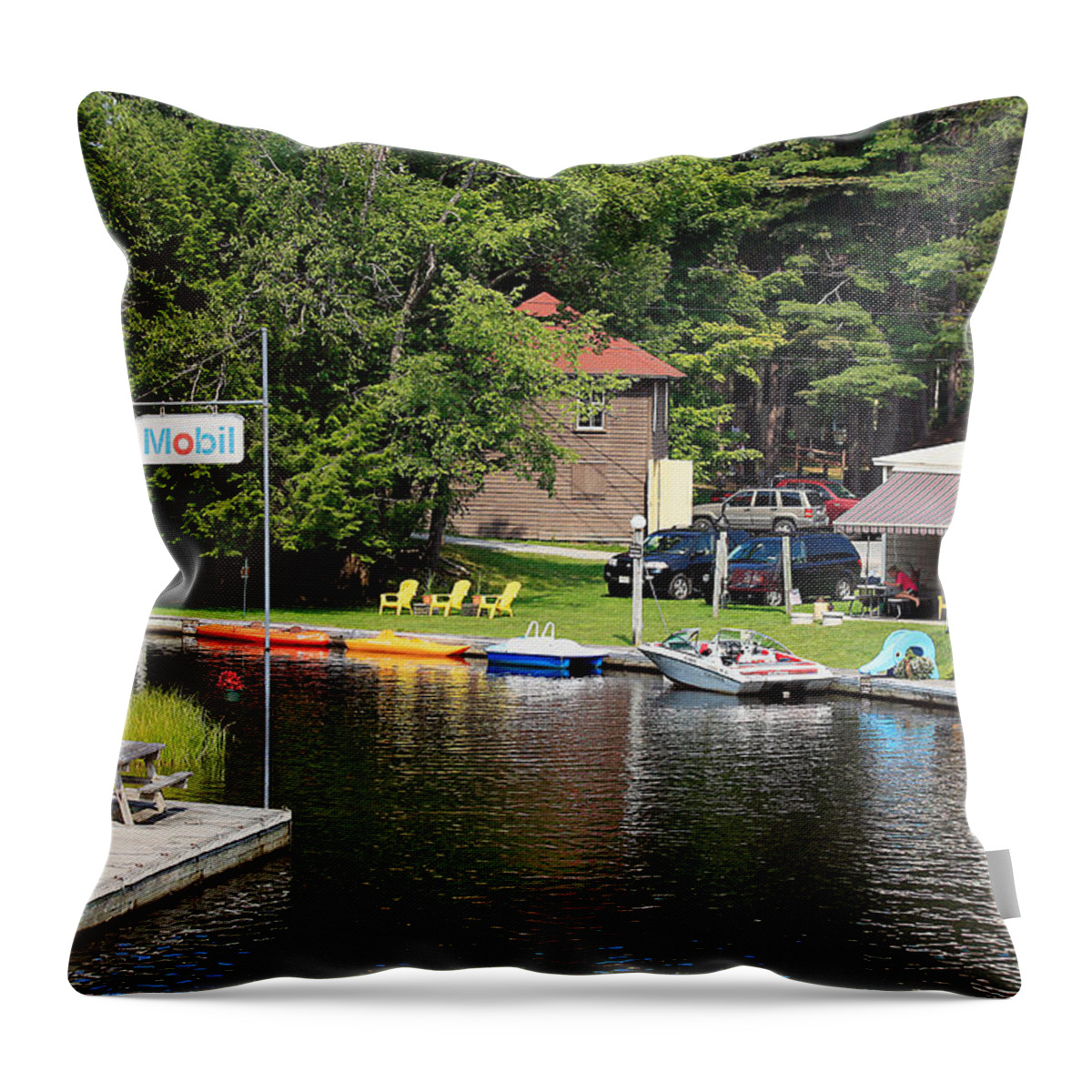 The Inlet Throw Pillow featuring the photograph Inlet on Seven Lakes by Ann Murphy