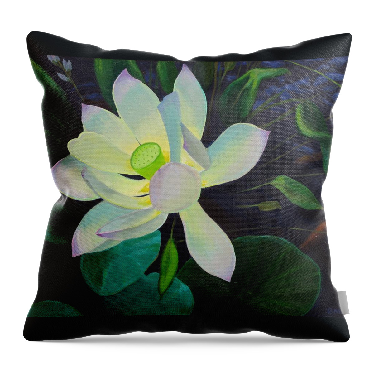 Lotus Throw Pillow featuring the painting Inner Light by Don Morgan