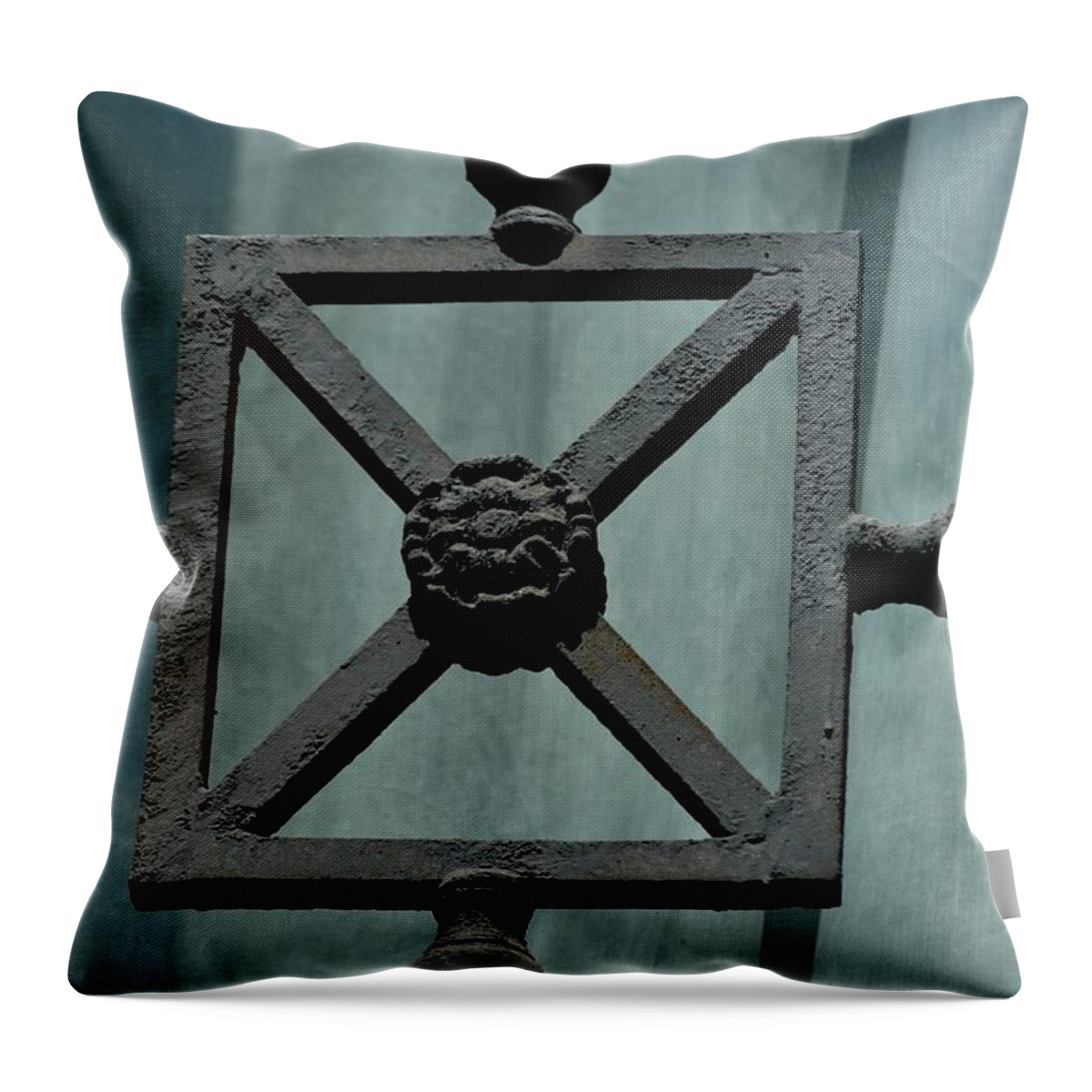 Bars Throw Pillow featuring the photograph Iron Work by Joseph Yarbrough